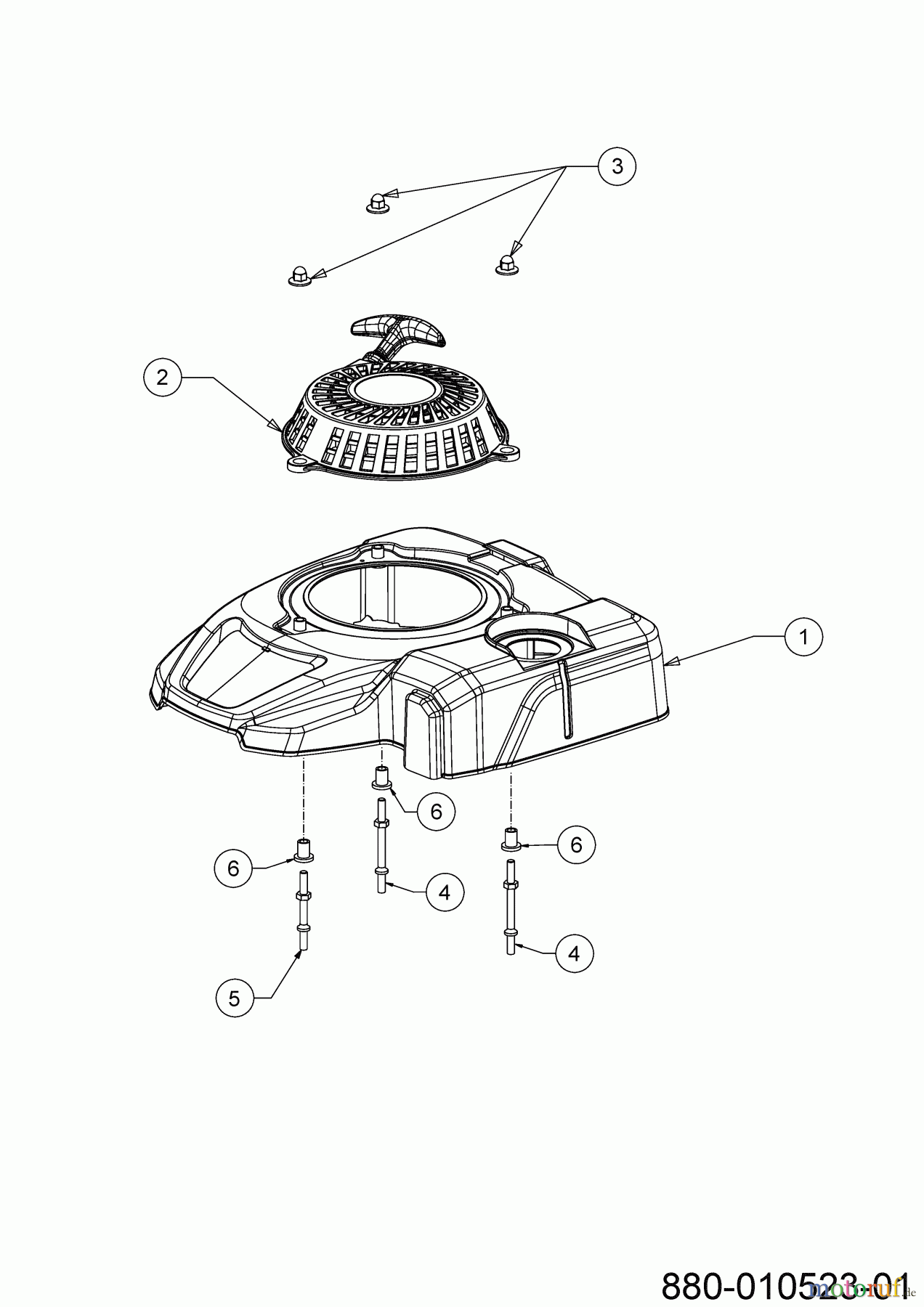 MTD-Motoren Vertikal 1X65CUA 752Z1X65CUA (2020) Gebläsegehäuse, Reversierstarter