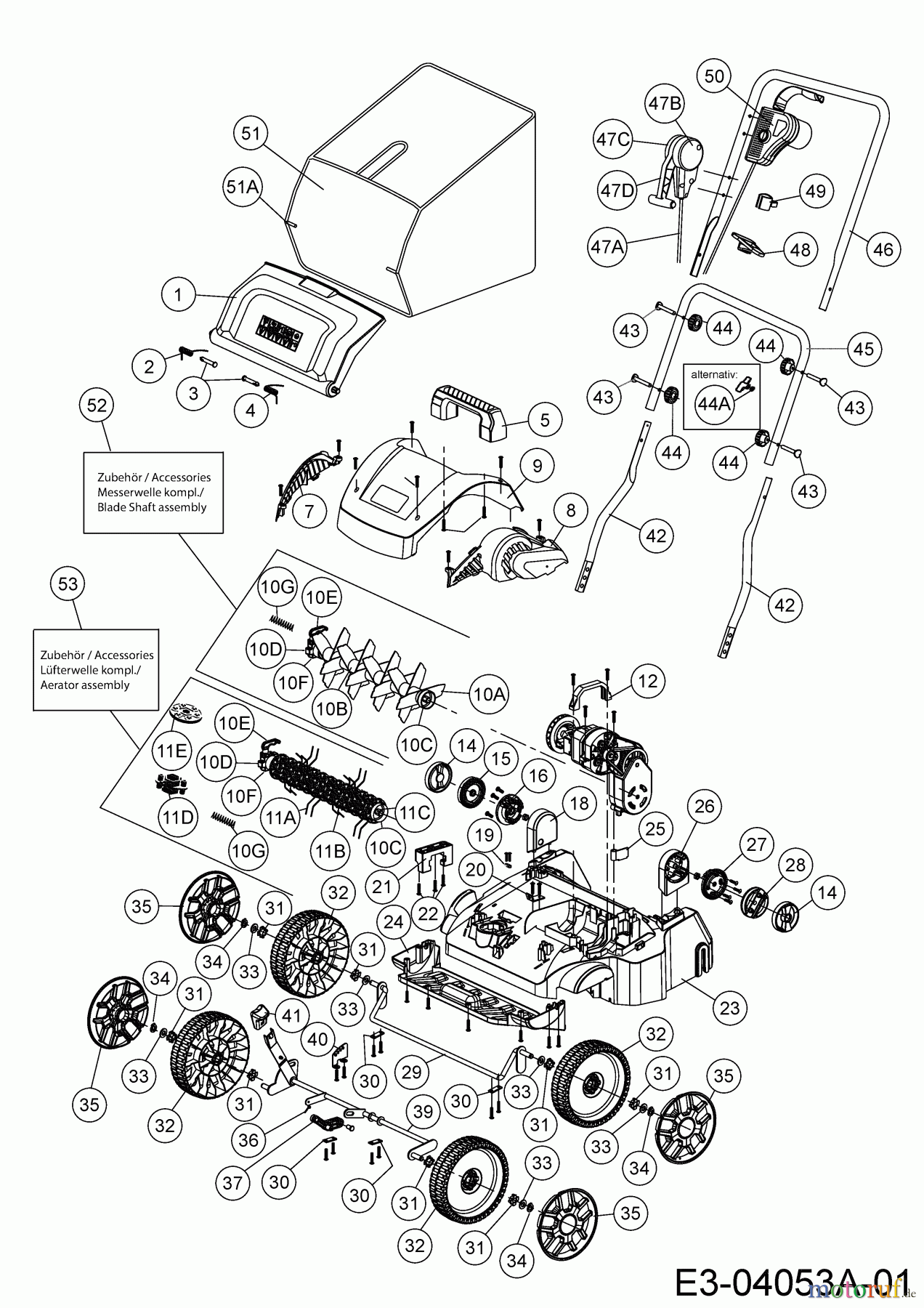 MTD Elektrovertikutierer Optima 37 VE 16BFFMOA600 (2022) Grundgerät