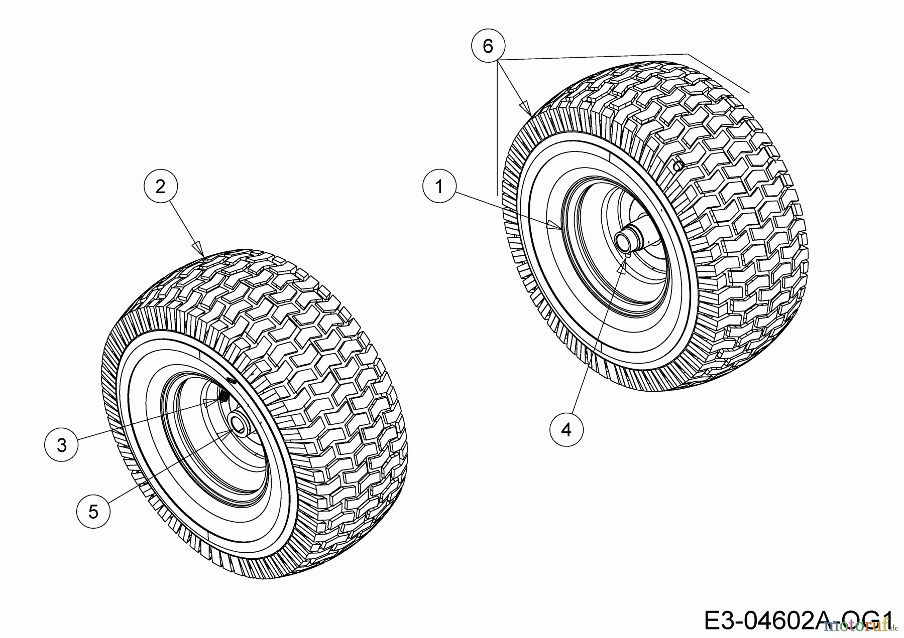 MTD Rasentraktoren Smart RN 145 13A876KN600 (2021) Räder vorne 15x6