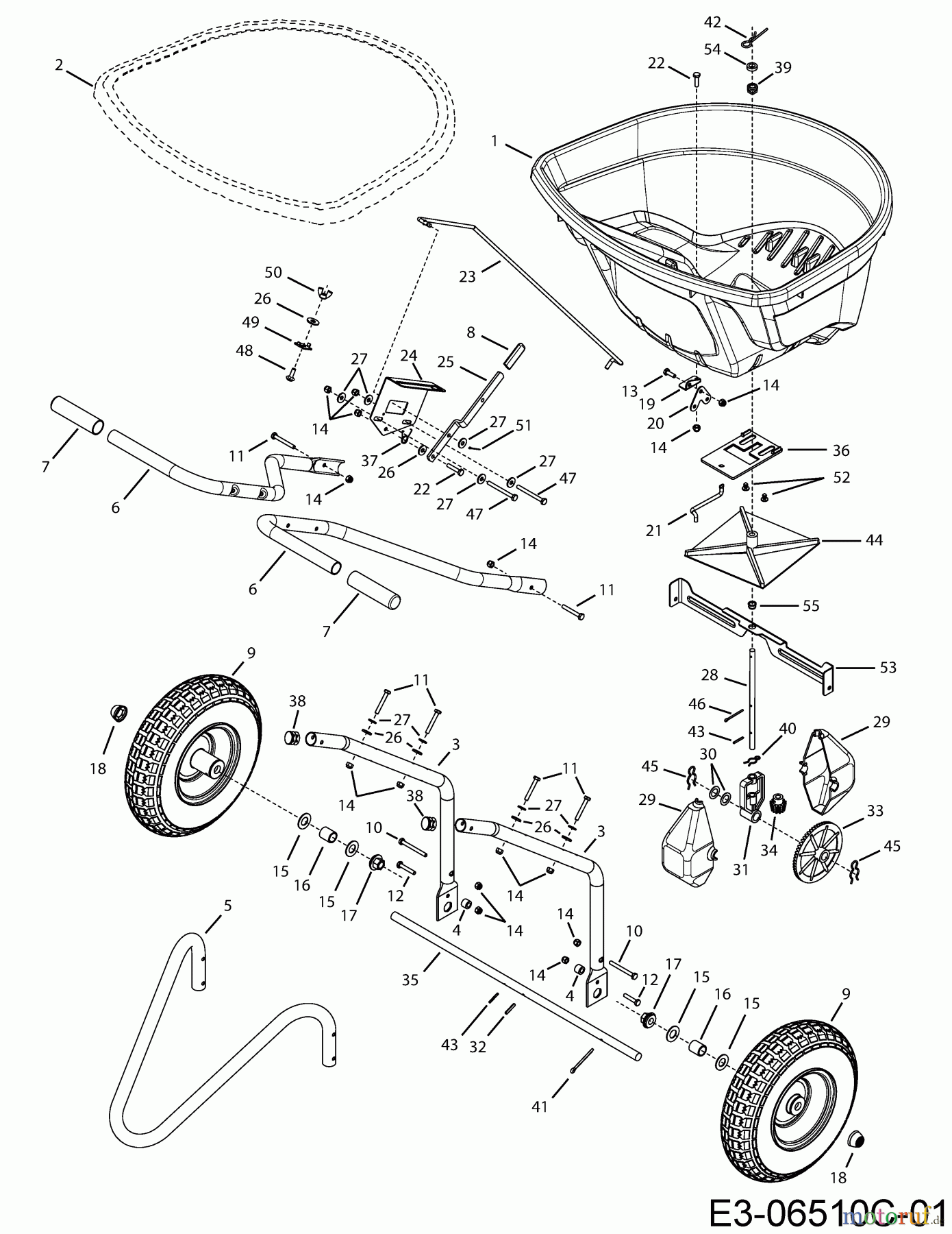 MTD Zubehör Zubehör handgeführte Geräte Streuer 45-04622 (190-454A000) 190-454A000 (2021) Grundgerät