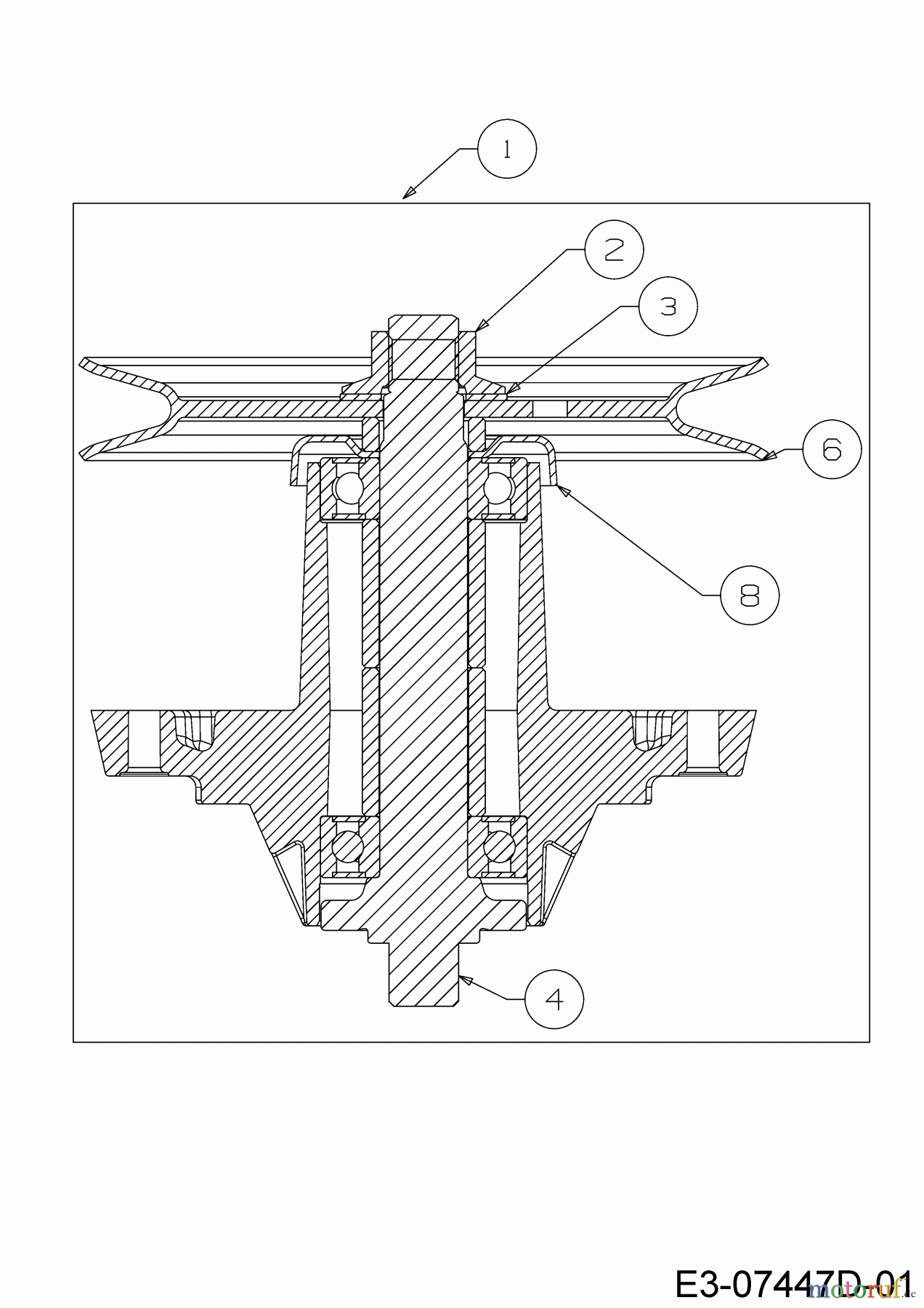 Tigara Rasentraktoren TG 19/107 H 13JJ79KG649 (2021) Messerspindel 618-04456B