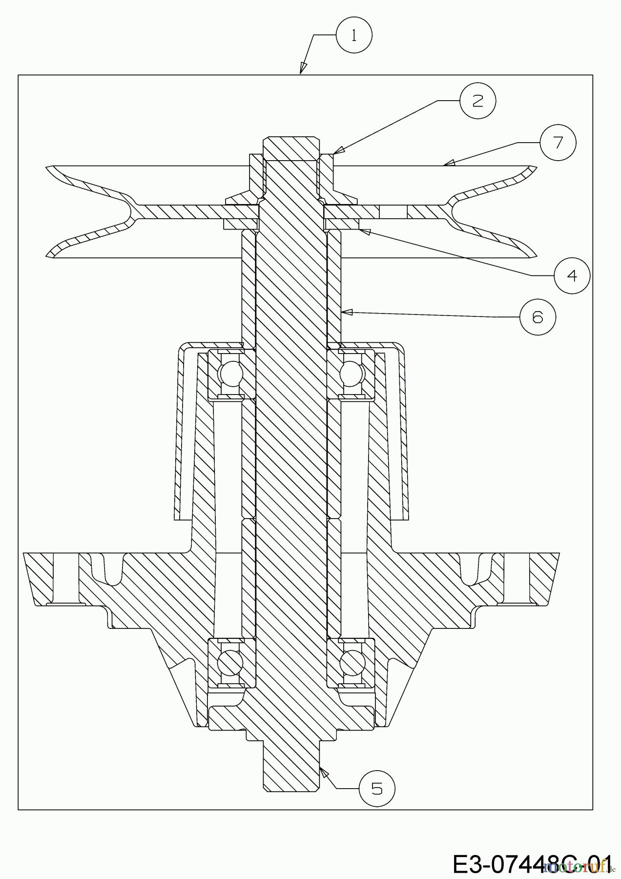  MTD Rasentraktoren Smart RE 125 13A777SE600 (2023) Messerspindel 618-0409C