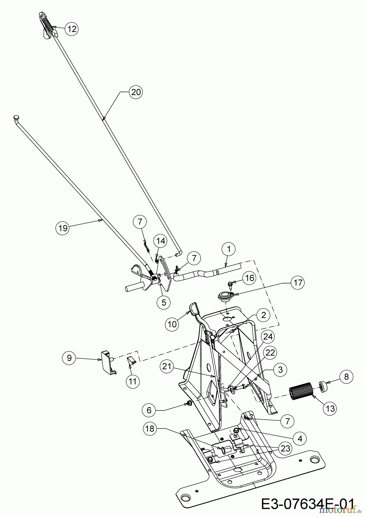  MTD Rasentraktoren Minirider 76 SDE 13C726JD600 (2023) Bremsstange, Schaltstange, Pedal