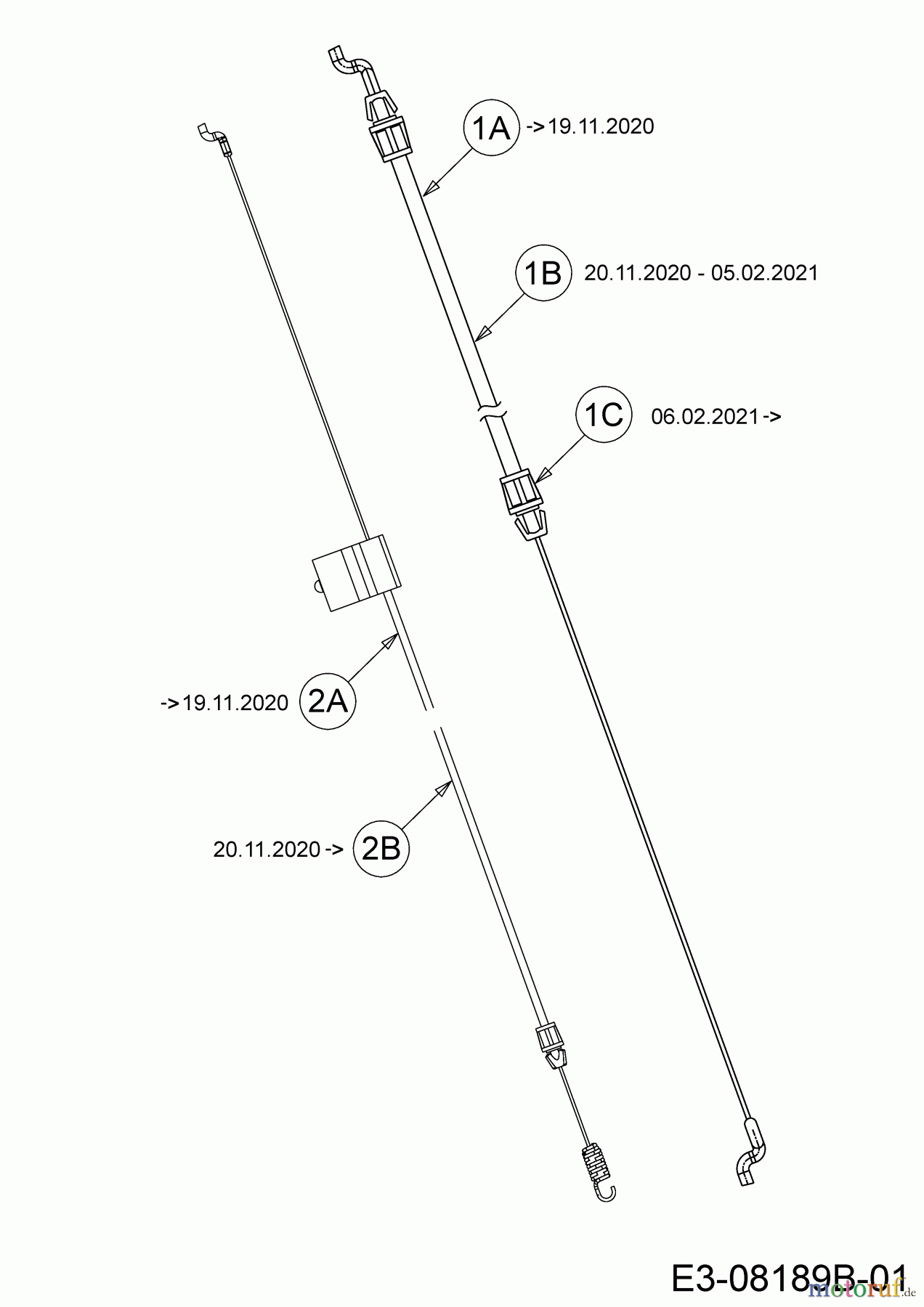 MTD Motormäher mit Antrieb 5350 HW 12C-PD2E600 (2021) Bremszug, Schaltzug