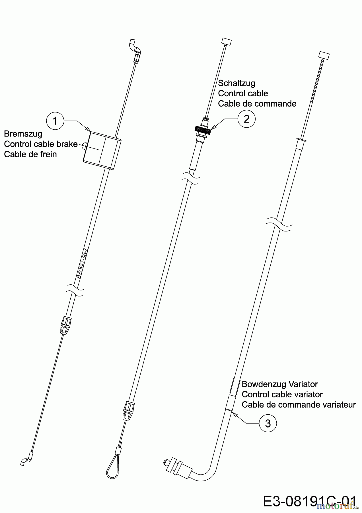 MTD Motormäher mit Antrieb Advance 53 SPKVHW 12CKPN7D600 (2021) Bowdenzüge