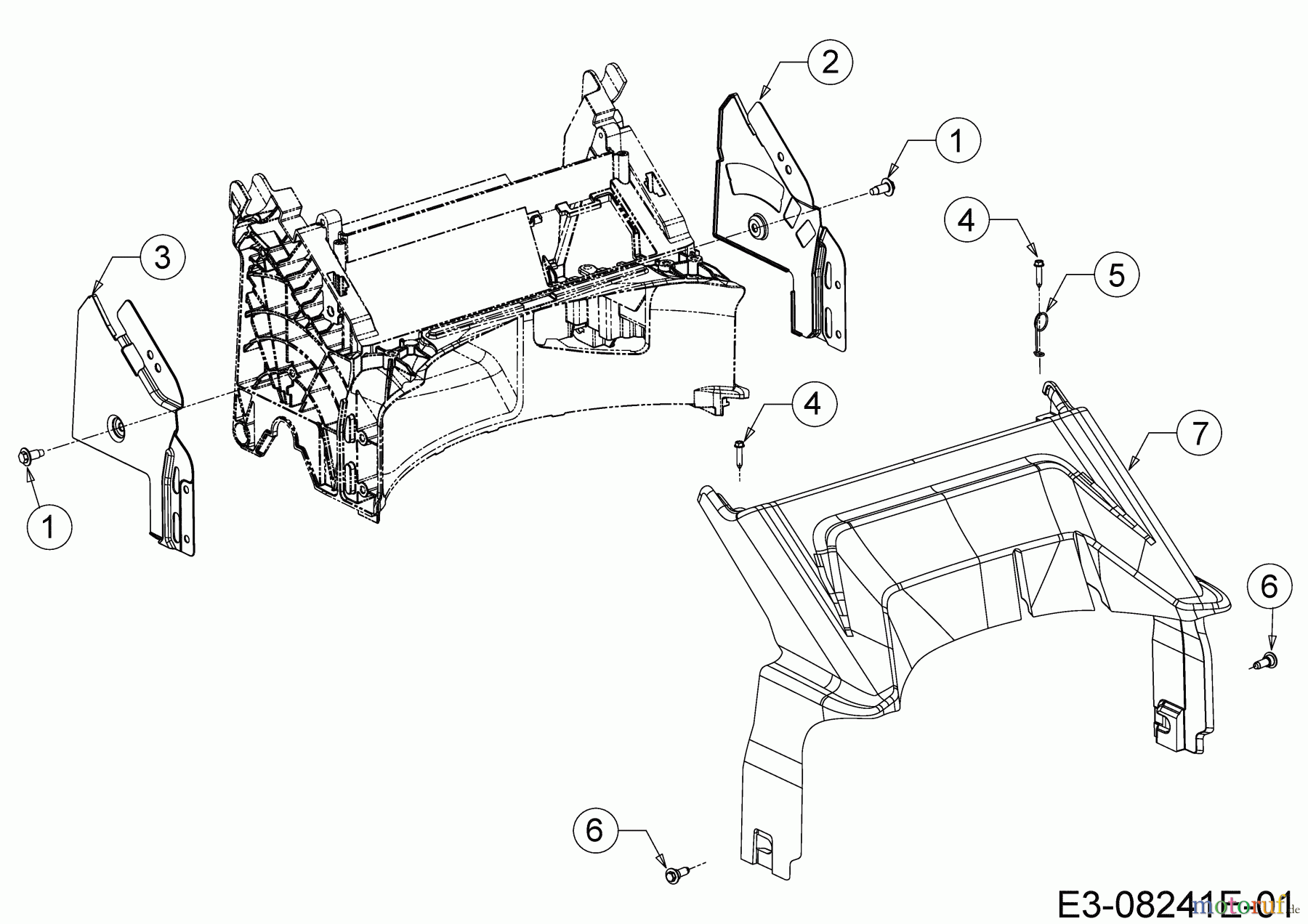  MTD Motormäher mit Antrieb Advance 53 SPKVHW 12CKPN7D600 (2021) Abdeckung hinten, Holmbraketten