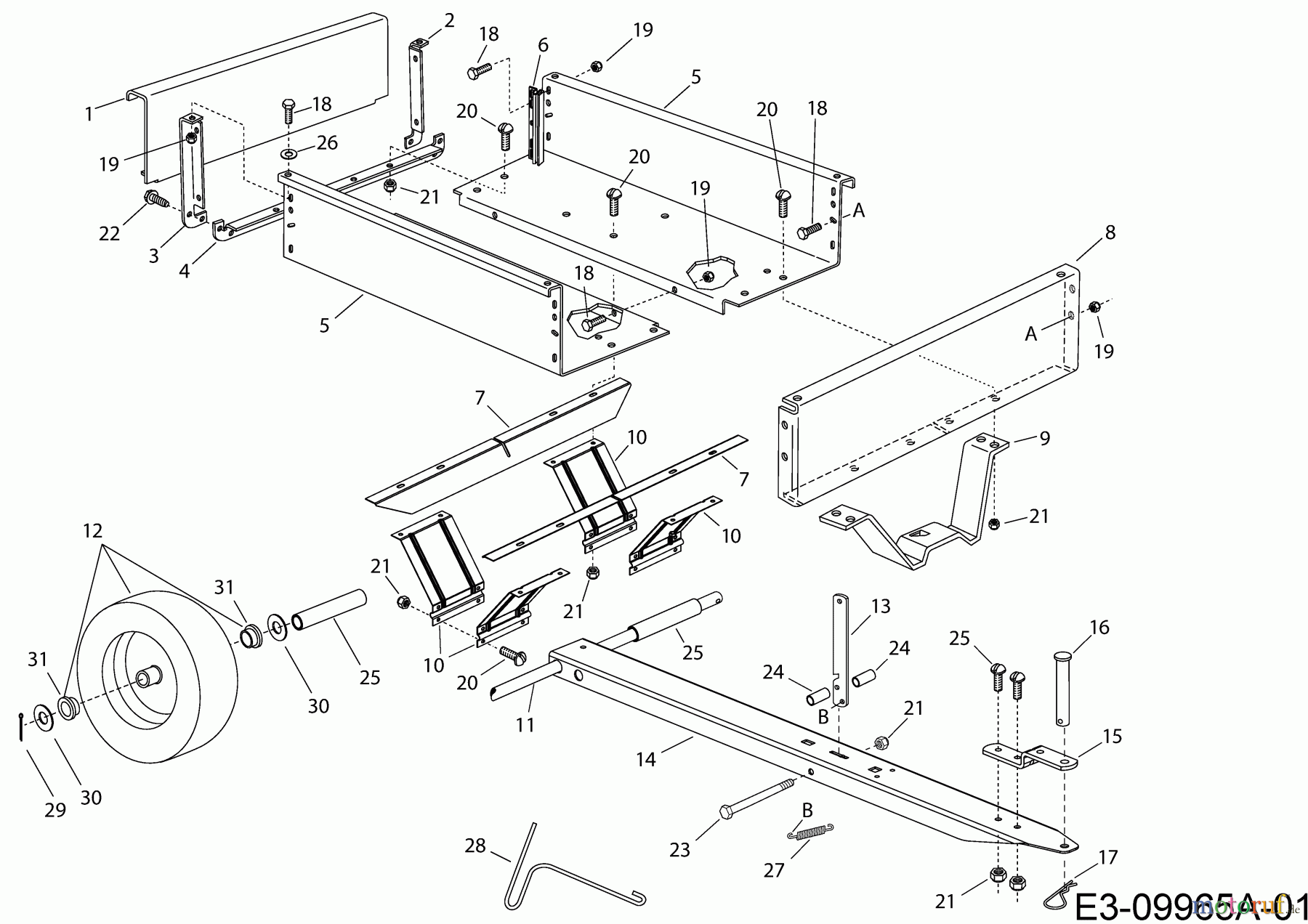 MTD Zubehör Zubehör Garten- und Rasentraktoren Anhänger 45-03035 (190-223B000) 190-223B000 (2019) Grundgerät