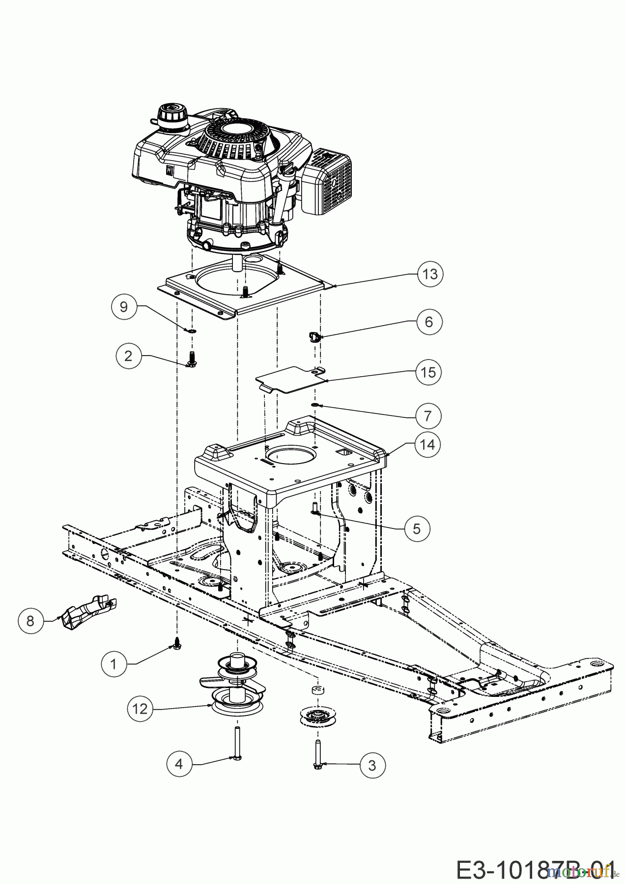 MTD Rasentraktoren Minirider 60 RDE 13BA26SC600 (2022) Motorkeilriemenscheibe, Motorzubehör