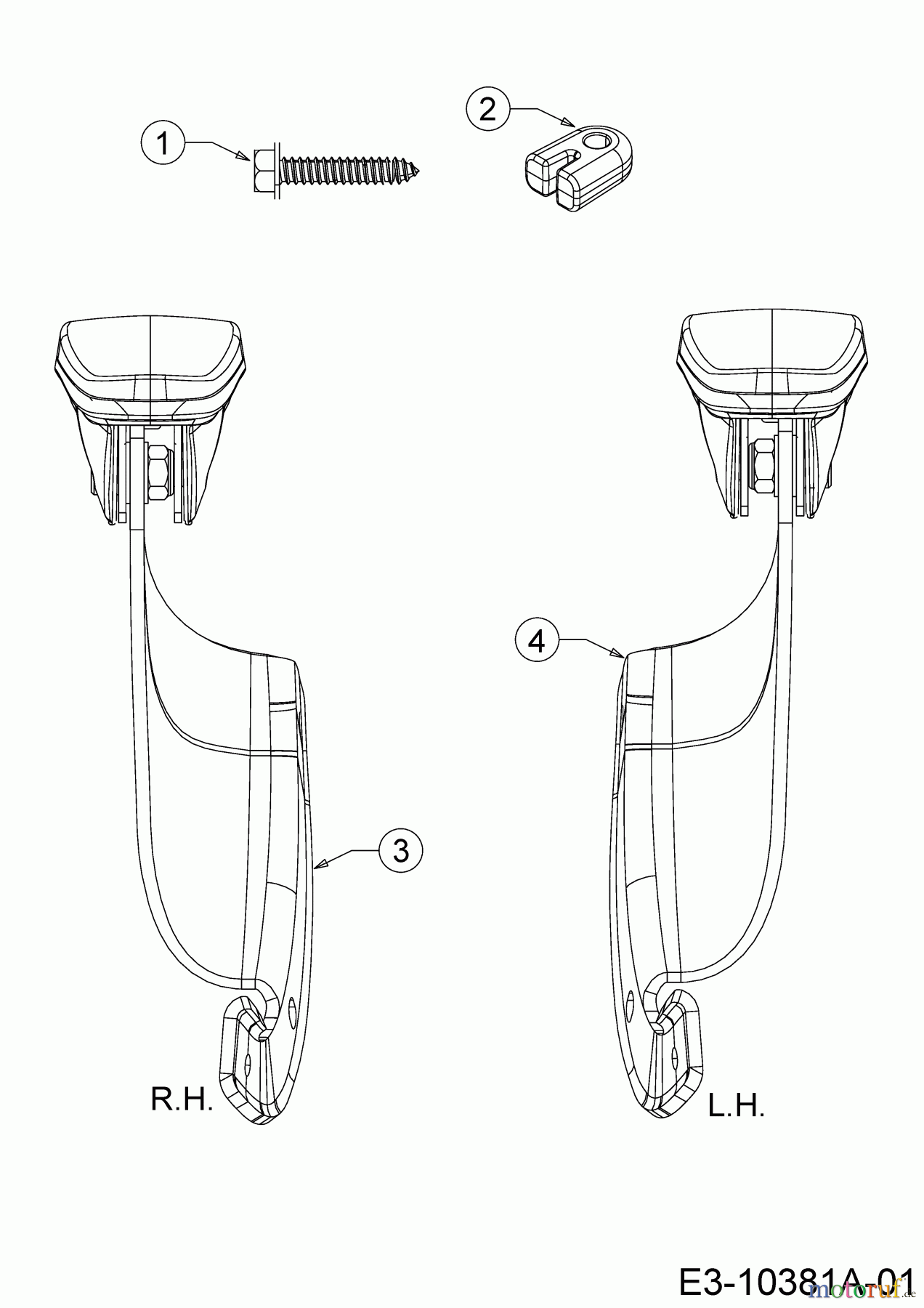 MTD Zubehör Zubehör Garten- und Rasentraktoren Armlehnen für Sitze für A Serie (NX-15) WOLF-Garten 196-564-603 (2019) Armlehnen Cub Cadet