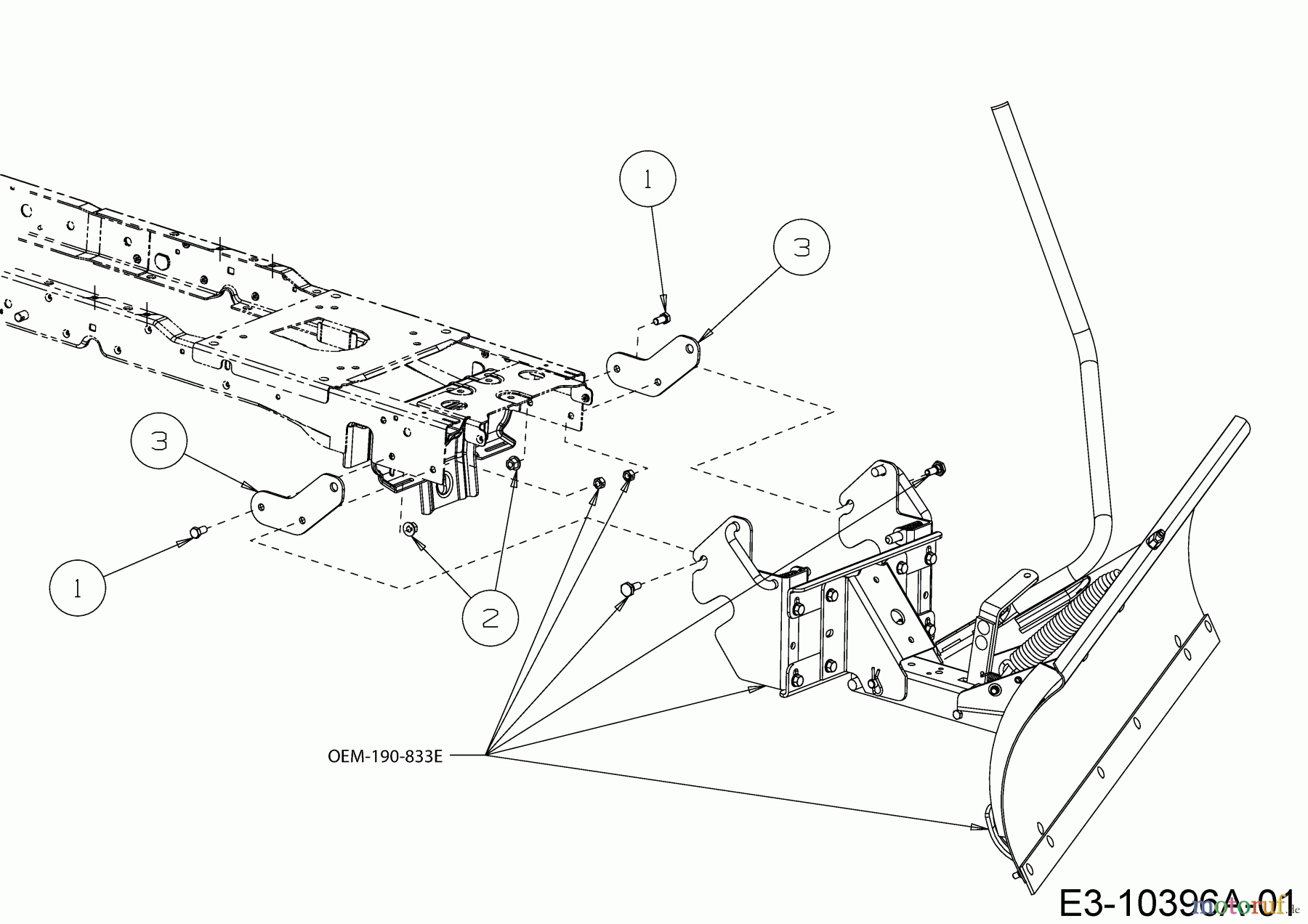 MTD Zubehör Zubehör Garten- und Rasentraktoren Räumschild für A Serie (NX 15) - Aufnahmekit für Räumschild OEM-190-833E 196-584-000 (2019) Aufnahmebügel Räumschild für A-Serie