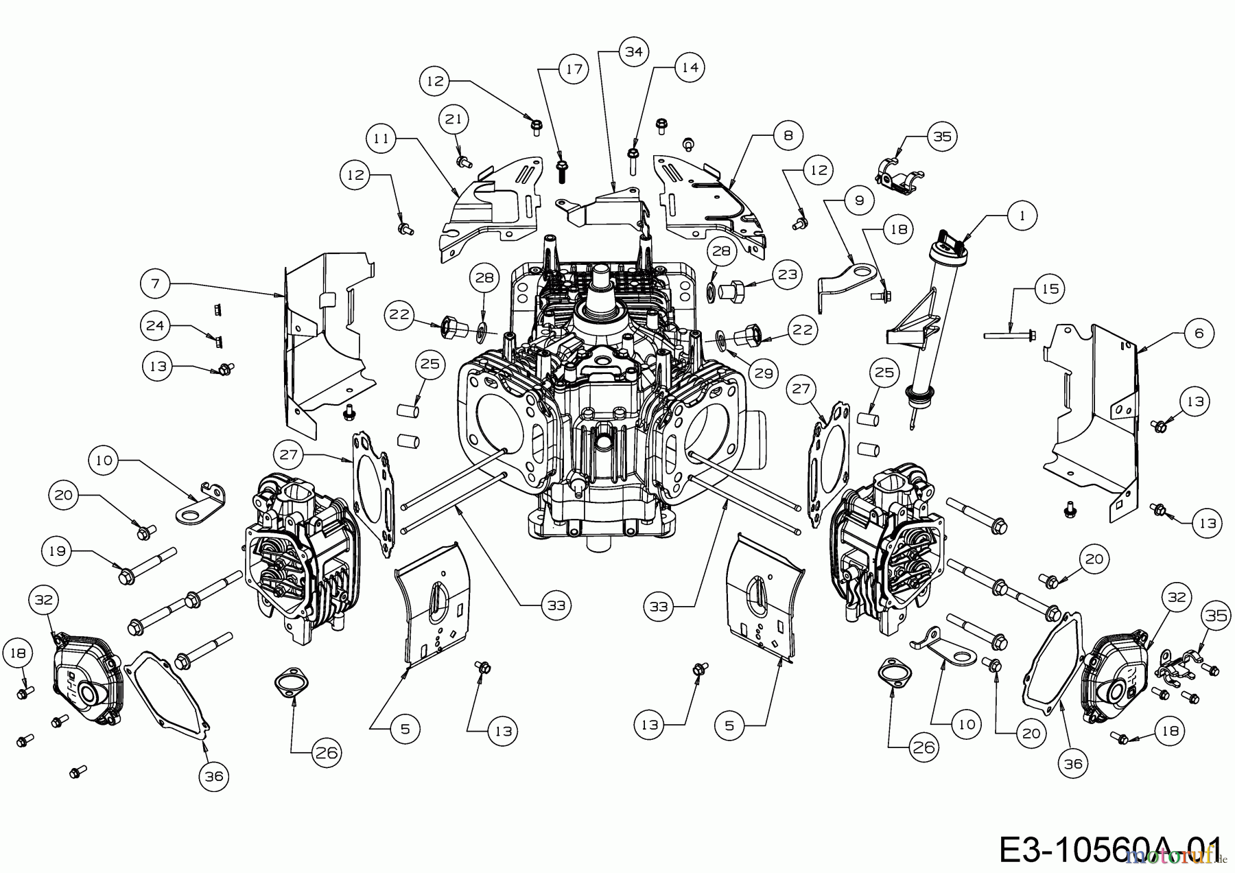 MTD-Motoren Vertikal 9Q78HW 752Z9Q78HW (2020) Abdeckungen, Ölmeßstab, Ventildeckel
