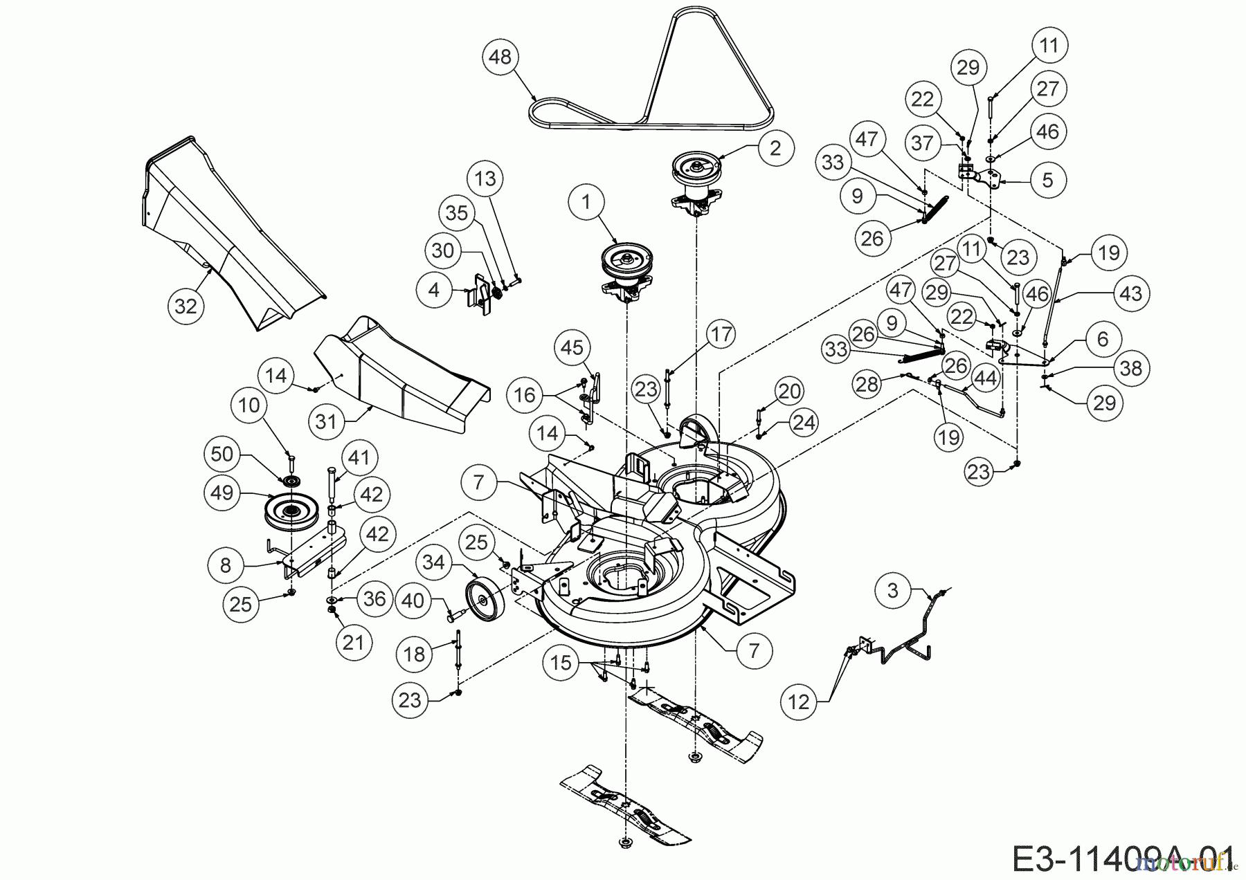 MTD Rasentraktoren MTD 92 13A7765E600 (2019) Mähwerk E (36