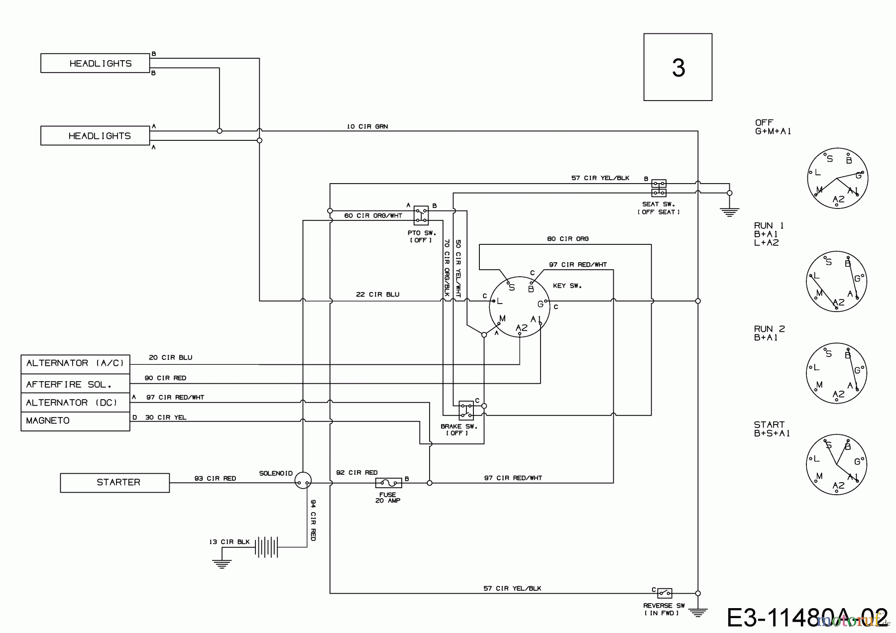 Tigara Rasentraktoren TG 19/107 H 13JJ79KG649 (2021) Schaltplan