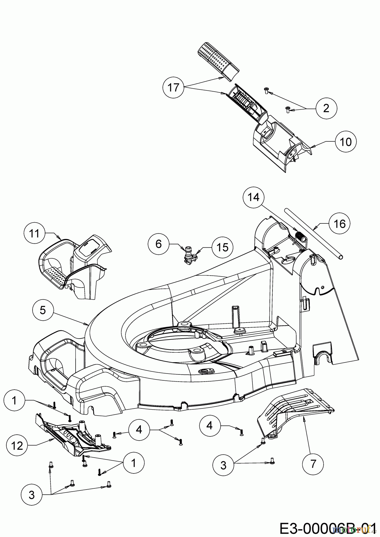 Cub Cadet Motormäher mit Antrieb XM2 DR46 12AQYADQ603 (2020) Mähwerksgehäuse, Stange für Heckklappe