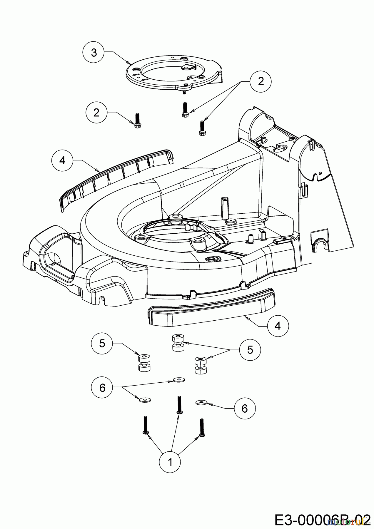 Cub Cadet Motormäher mit Antrieb XM2 DR46SA 12ABYAKC603 (2019) Stoßdämpfer, Zwischenring Motor