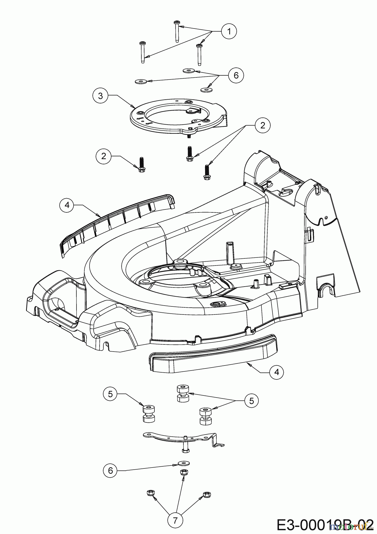 Cub Cadet Motormäher mit Antrieb XM3 ER53 12AQZBK2603 (2019) Stoßdämpfer, Zwischenring Motor