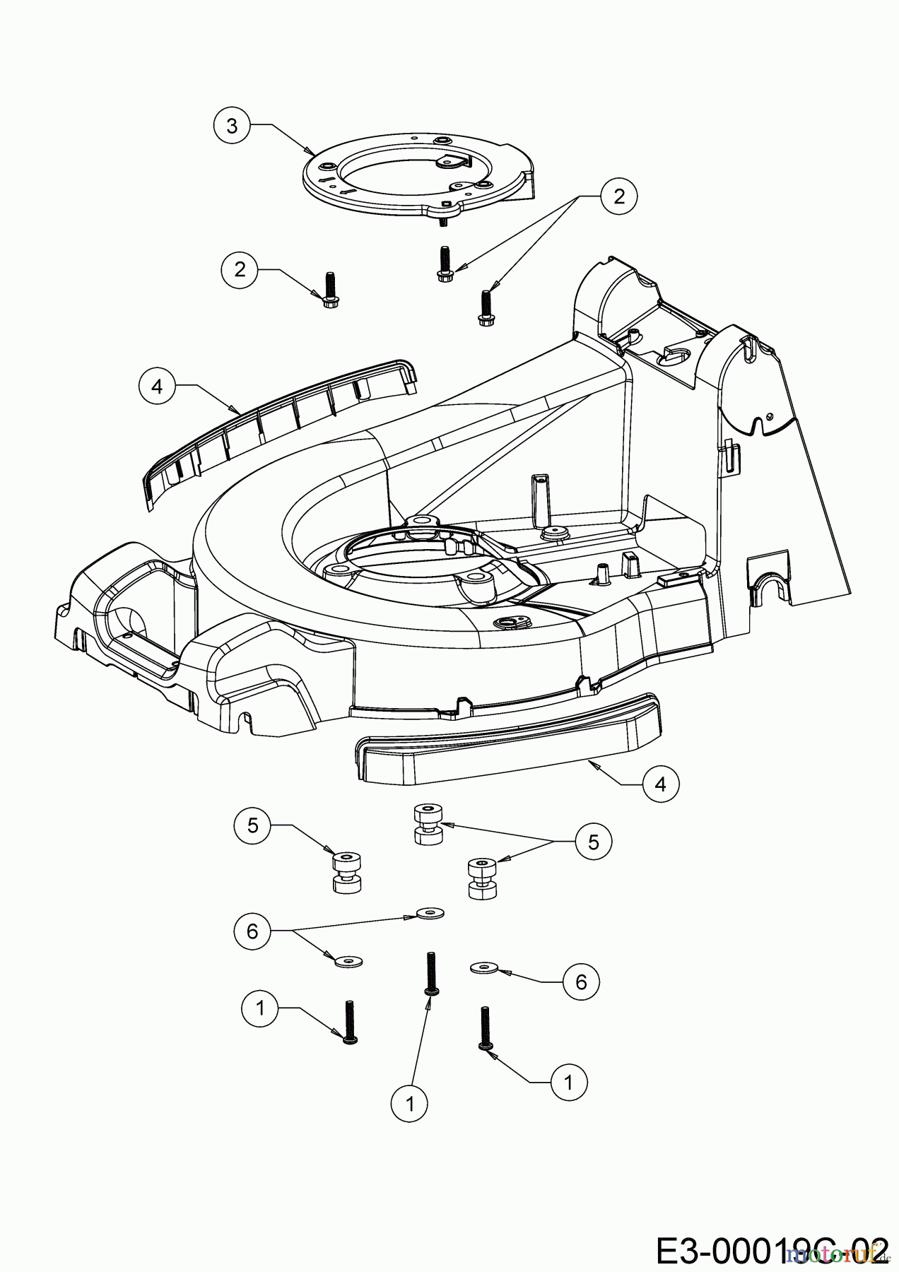 Cub Cadet Motormäher mit Antrieb XM2 ER53 12AQZALQ603 (2019) Stoßdämpfer, Zwischenring Motor bis 29.02.2019