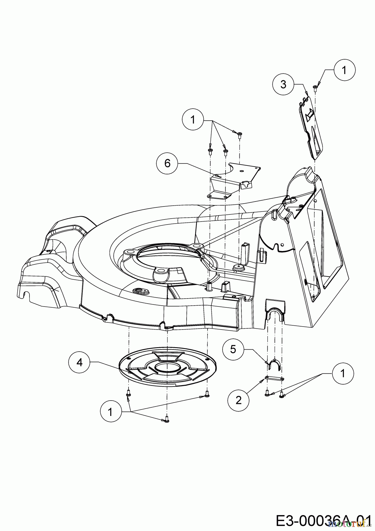Cub Cadet Motormäher mit Antrieb XM2 ER53 12AQZALQ603 (2019) Abdeckungen, Achslager hinten