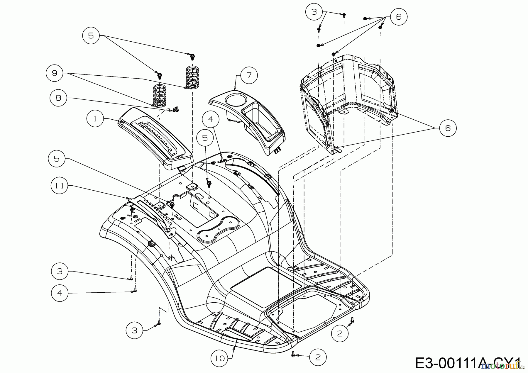 Cub Cadet Rasentraktoren XT1 OS107 13A8A1CS603 (2020) Sitzwanne