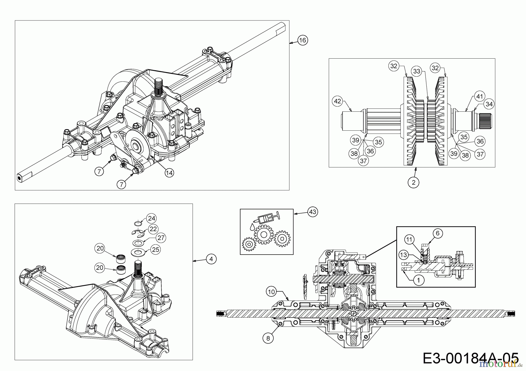 Cub Cadet Rasentraktoren LT1 NS96 13I276DF603 (2020) Getriebe 618-04566B