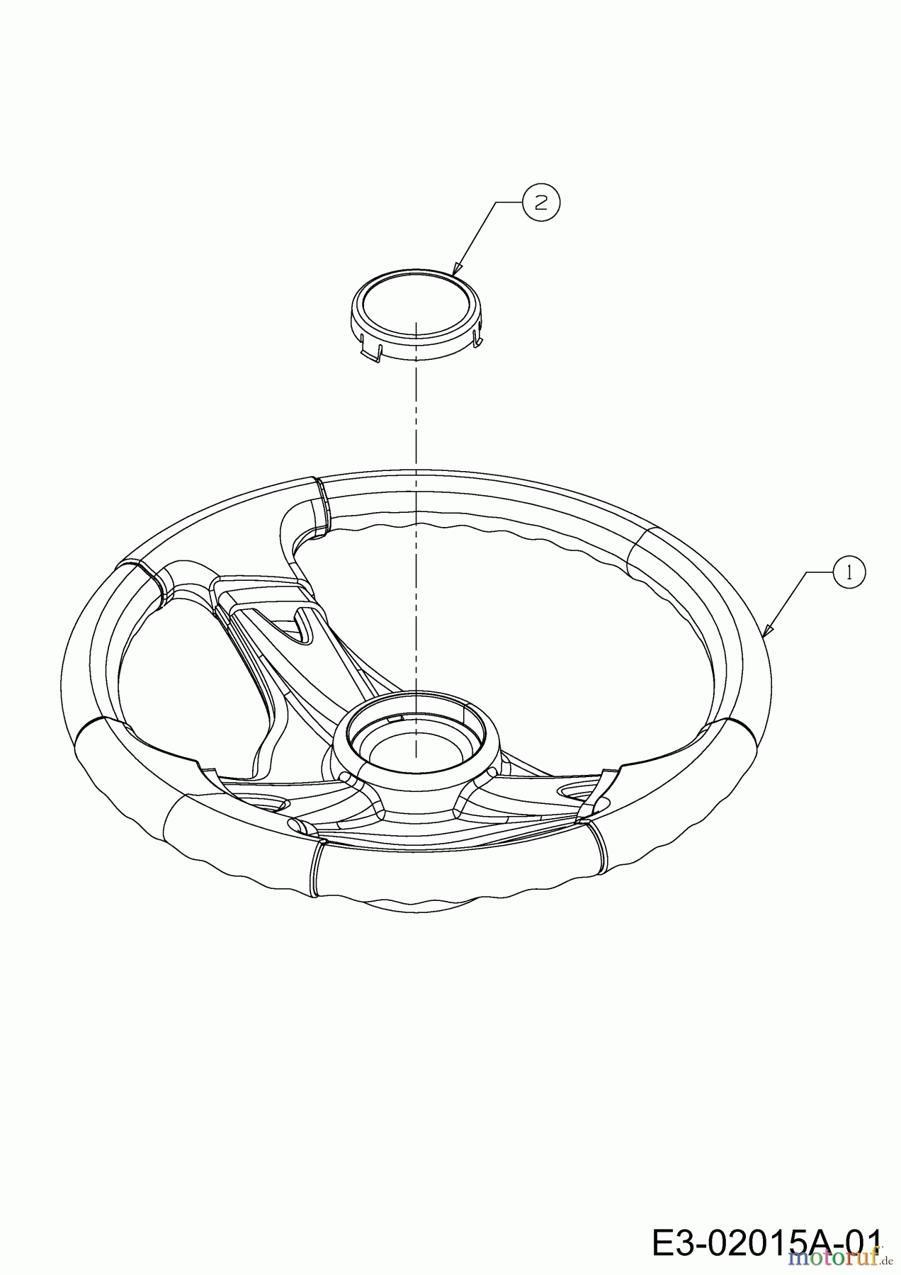 Cub Cadet Rasentraktoren LT1 NS96 13I276DF603 (2020) Lenkrad