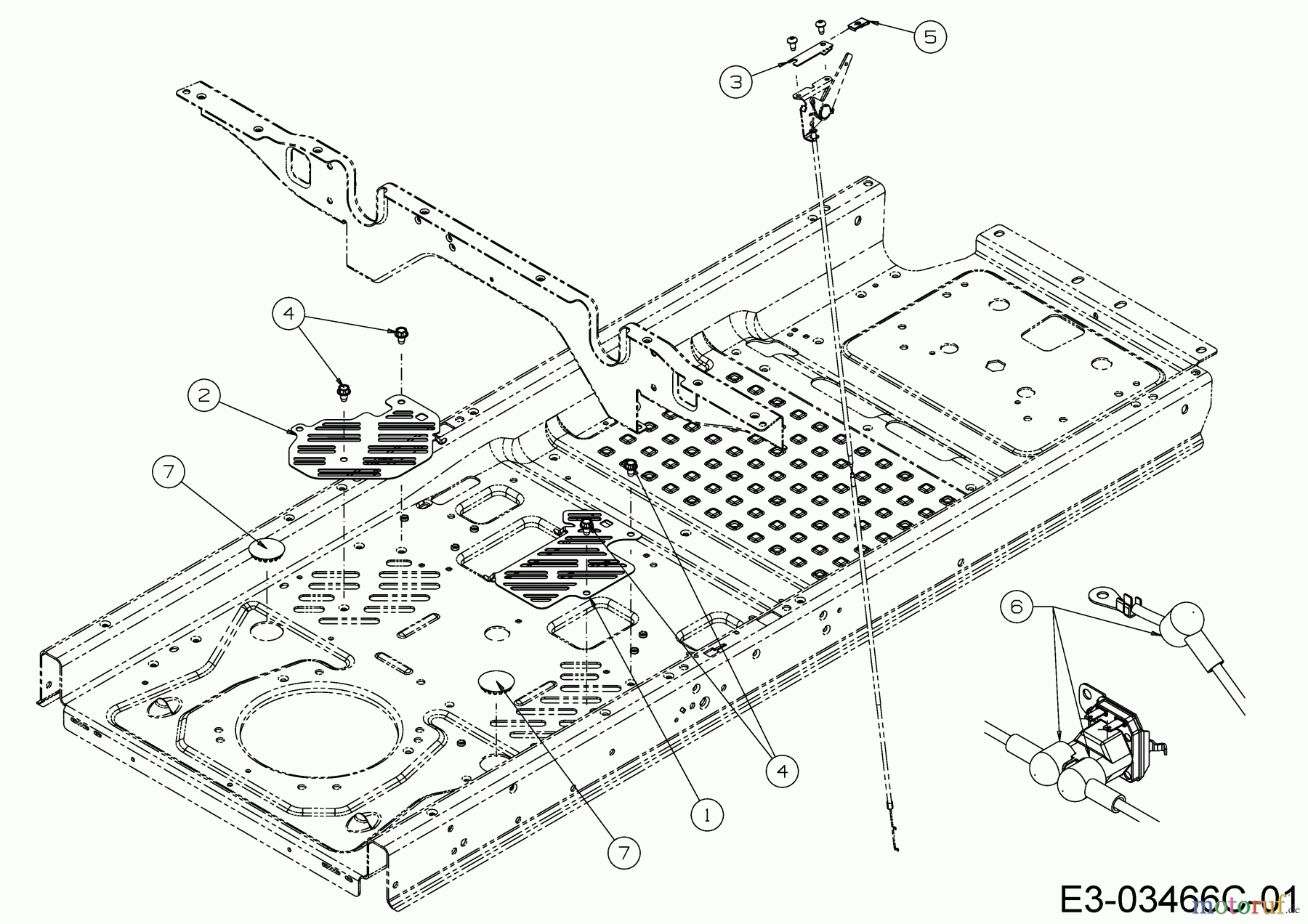 Cub Cadet Zero Turn XZ1 127 17CICACQ603 (2019) Halteplatten Rahmen