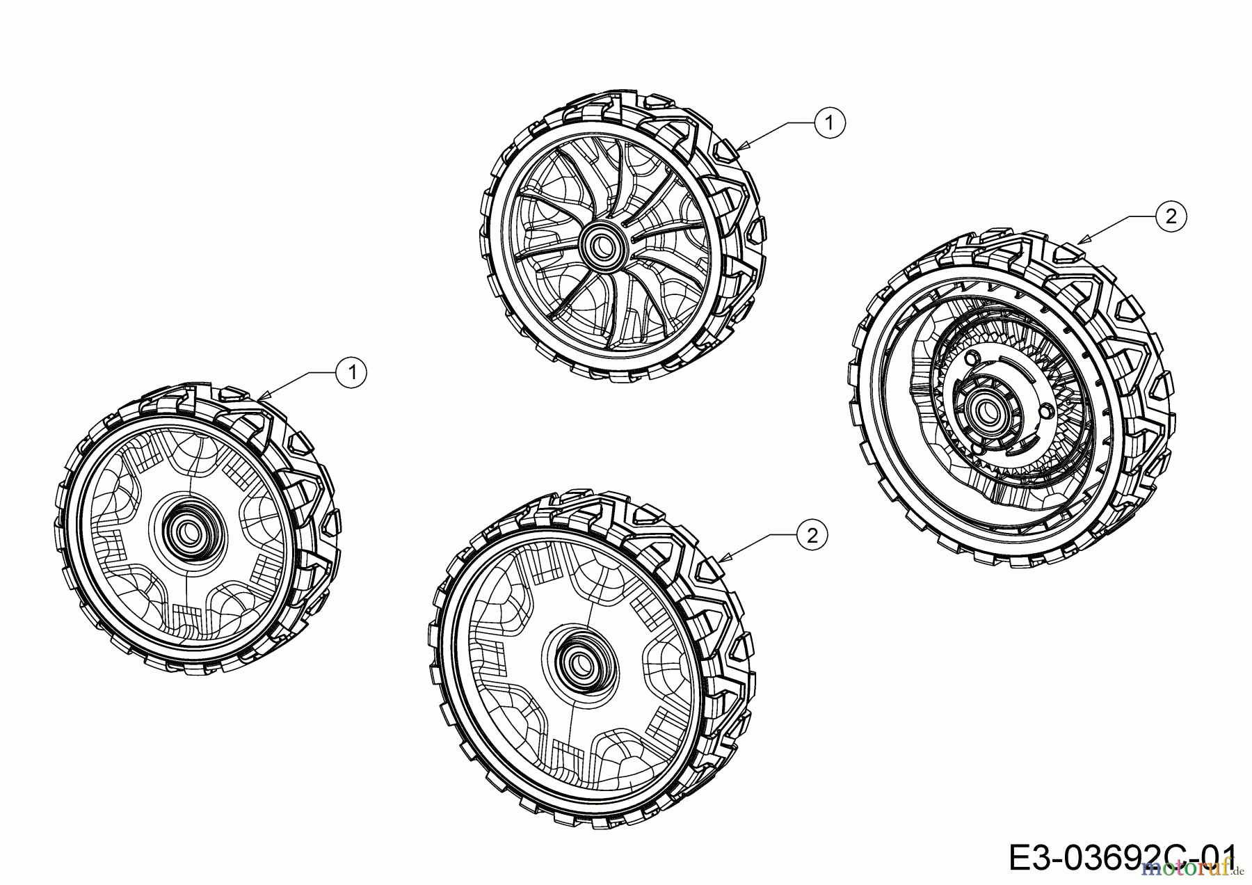  Cub Cadet Motormäher mit Antrieb LM1 CR53 12B-PQSC603 (2020) Räder