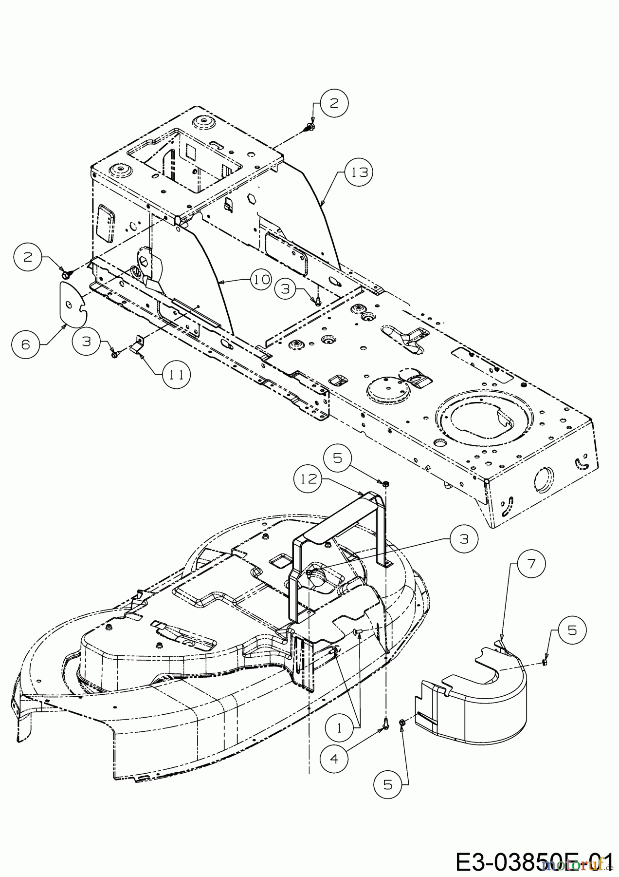 Cub Cadet Rasentraktoren LT1 NS96 13I276DF603 (2020) Abdeckungen Mähwerk F (38