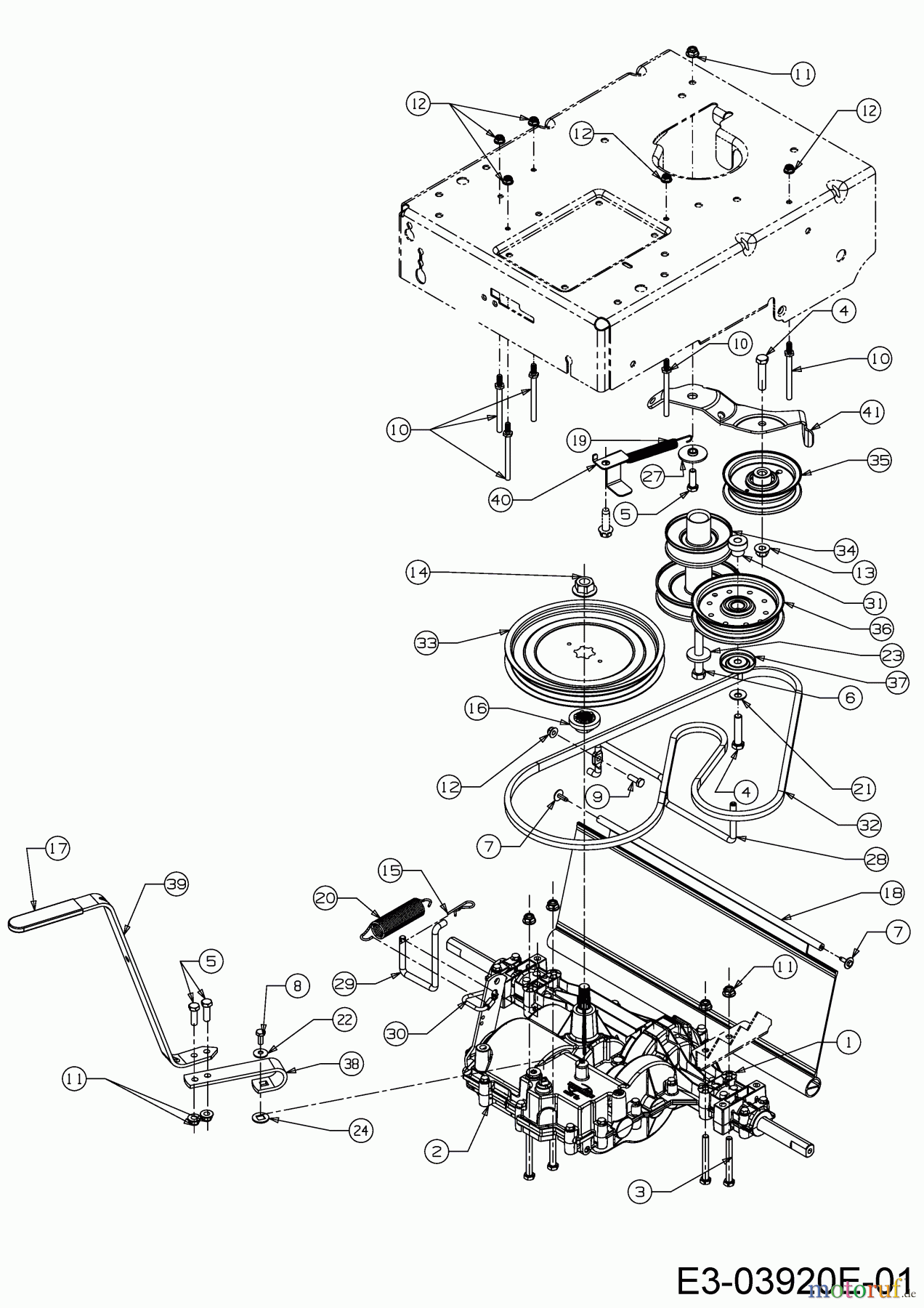  Cub Cadet Motormäher mit Antrieb XM3 KR84ES 12AE764U603 (2019) Getriebe, Motorkeilriemenscheibe