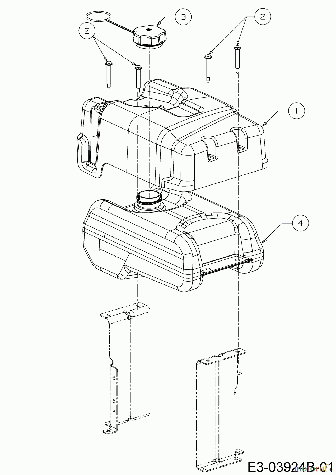 Cub Cadet Motormäher mit Antrieb XM3 KR84ES 12AE764U603 (2020) Tank