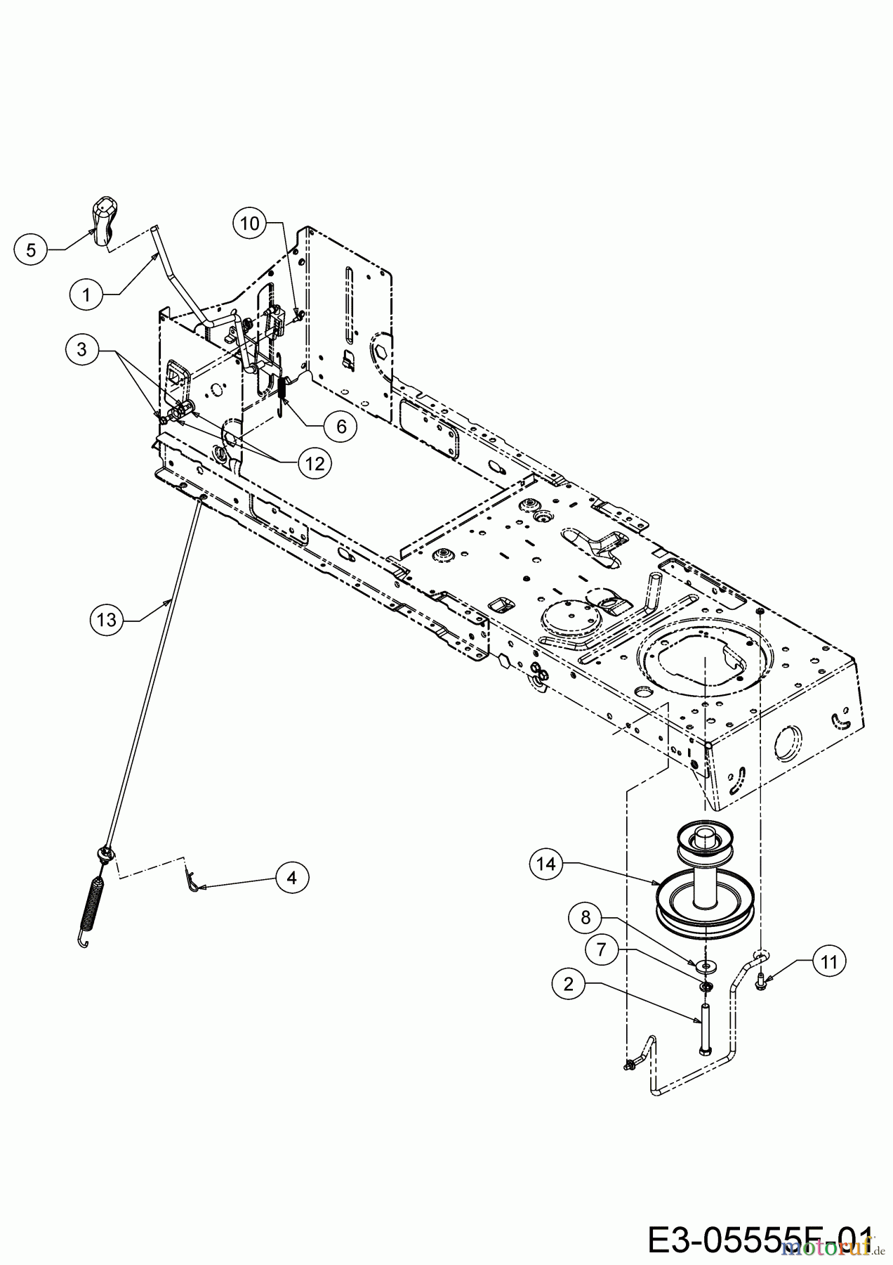 Cub Cadet Rasentraktoren LT1 NS96 13I276DF603 (2020) Mähwerkseinschaltung, Motorkeilriemenscheibe