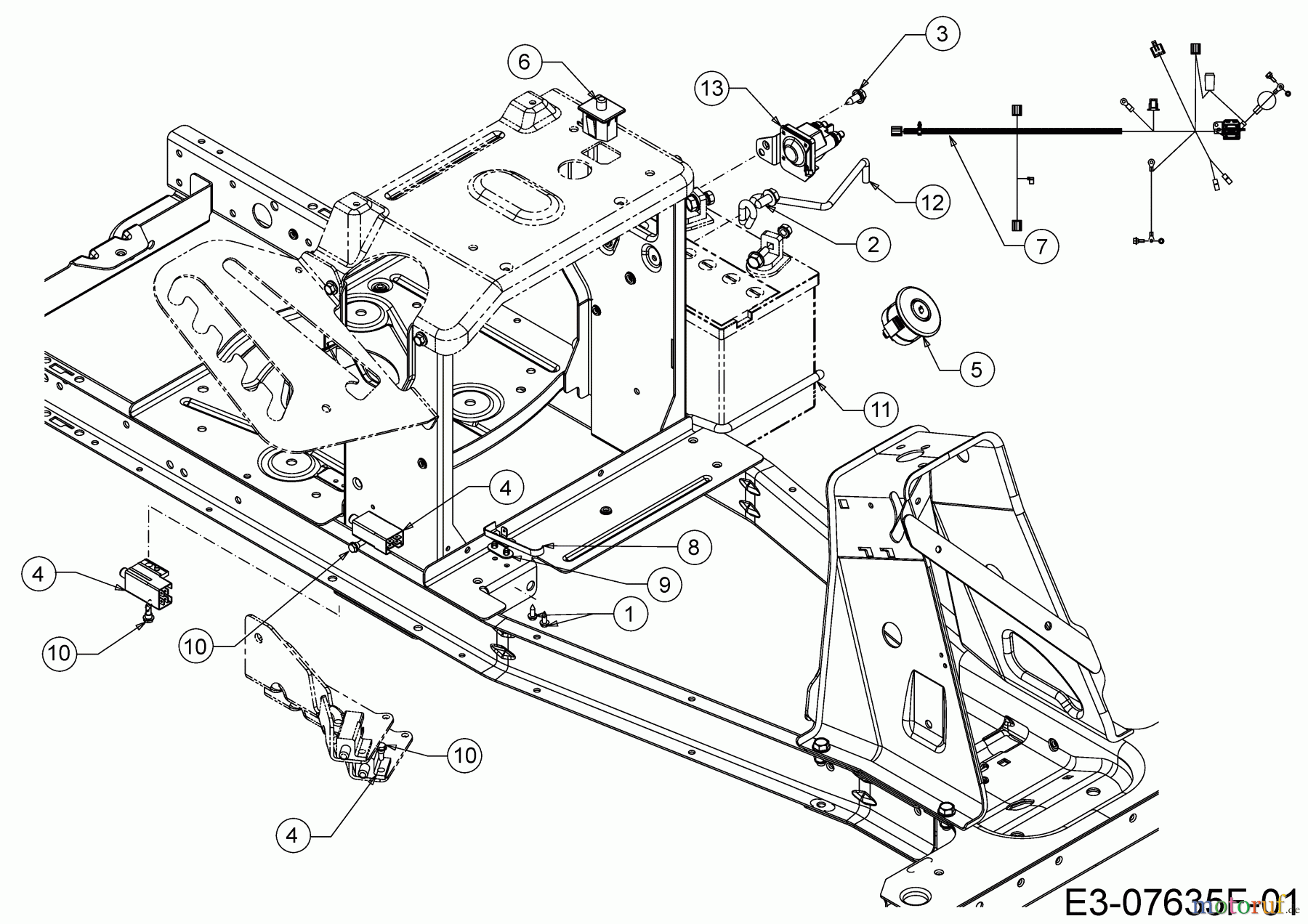 Cub Cadet Rasentraktoren LR1 MS76 13A726JD603 (2020) Elektroteile