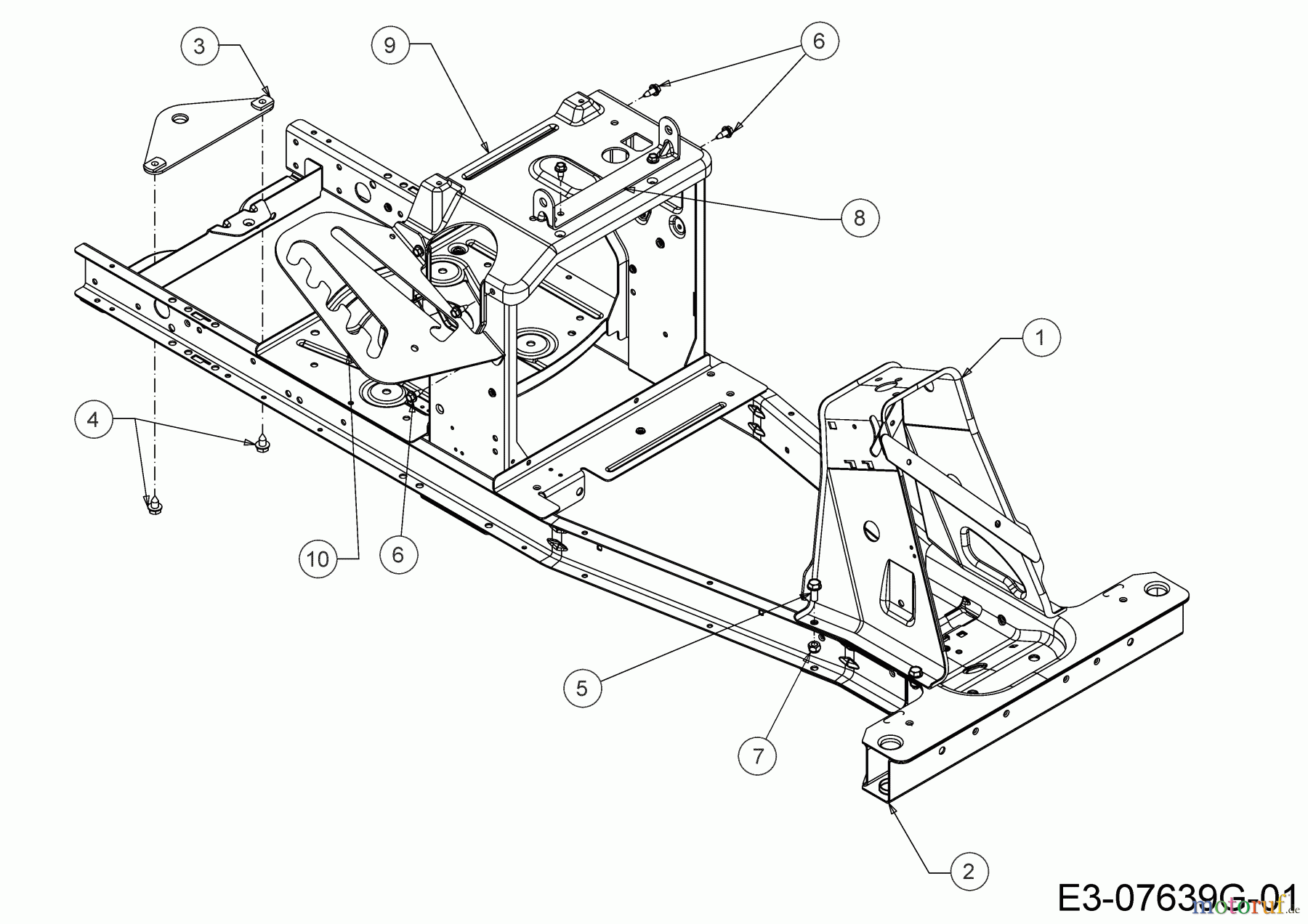 Cub Cadet Rasentraktoren LR1 MS76 13B726JD603 (2020) Rahmen