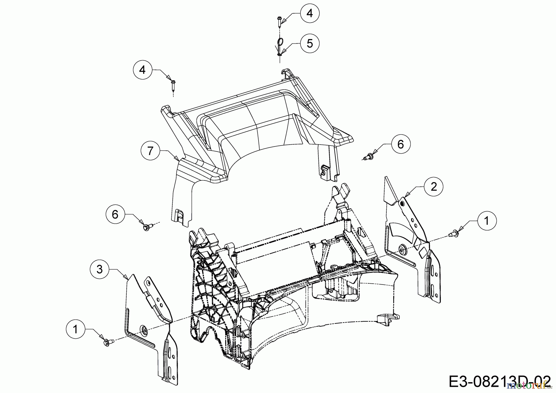 Cub Cadet Motormäher mit Antrieb LM2 DR53 12C-PRKC603 (2019) Abdeckung hinten, Holmbraketten