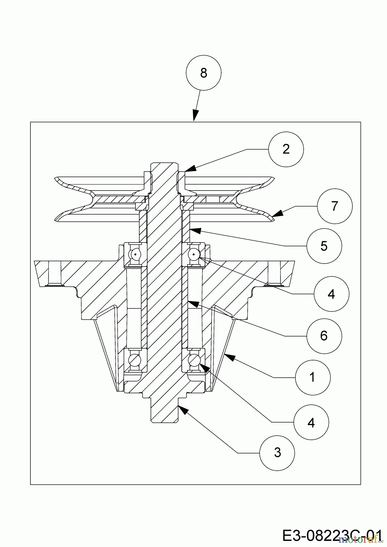  Cub Cadet Rasentraktoren LR2 FR60 13A521SC603  (2020) Messerspindel 618-06032
