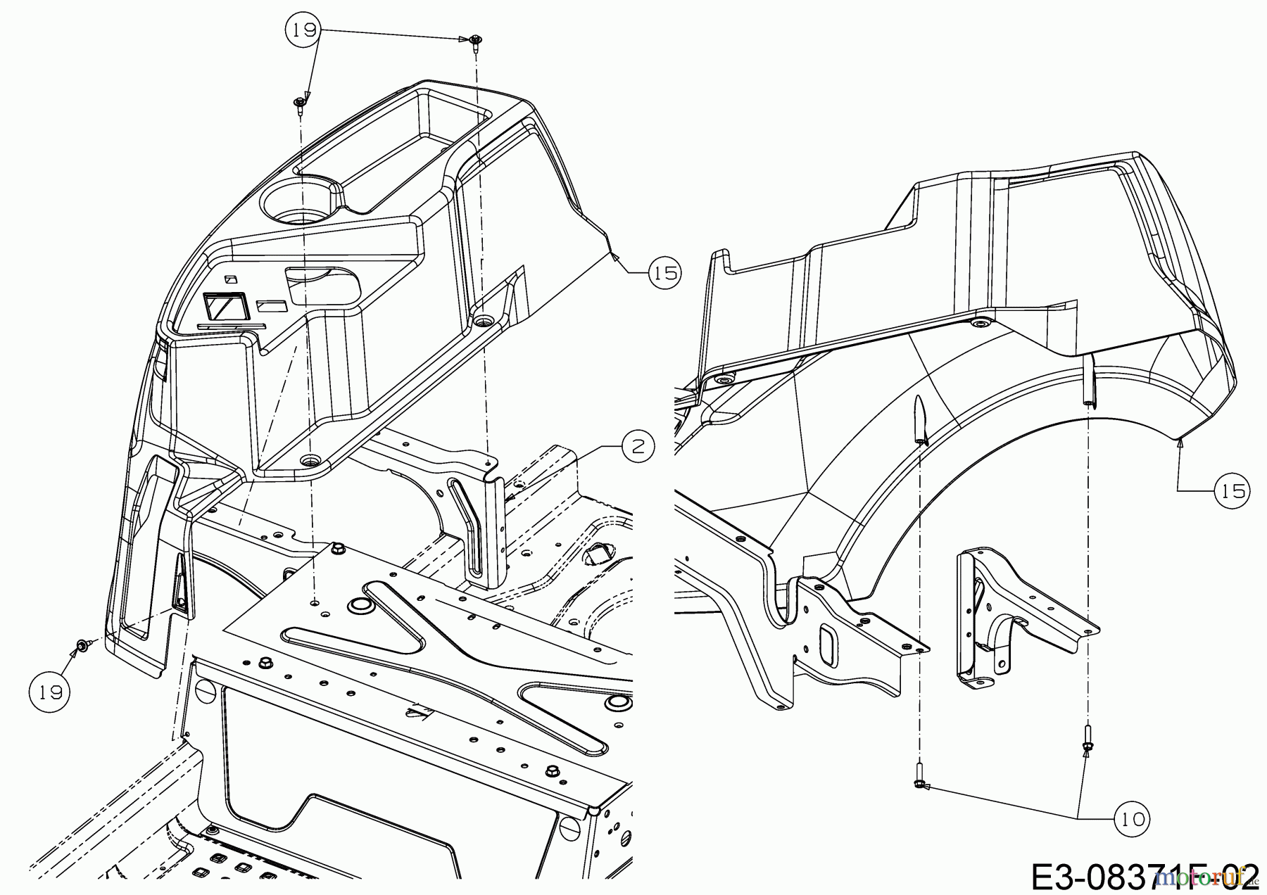 Cub Cadet Zero Turn XZ2 107 17CICBDS603 (2019) Tankhalter