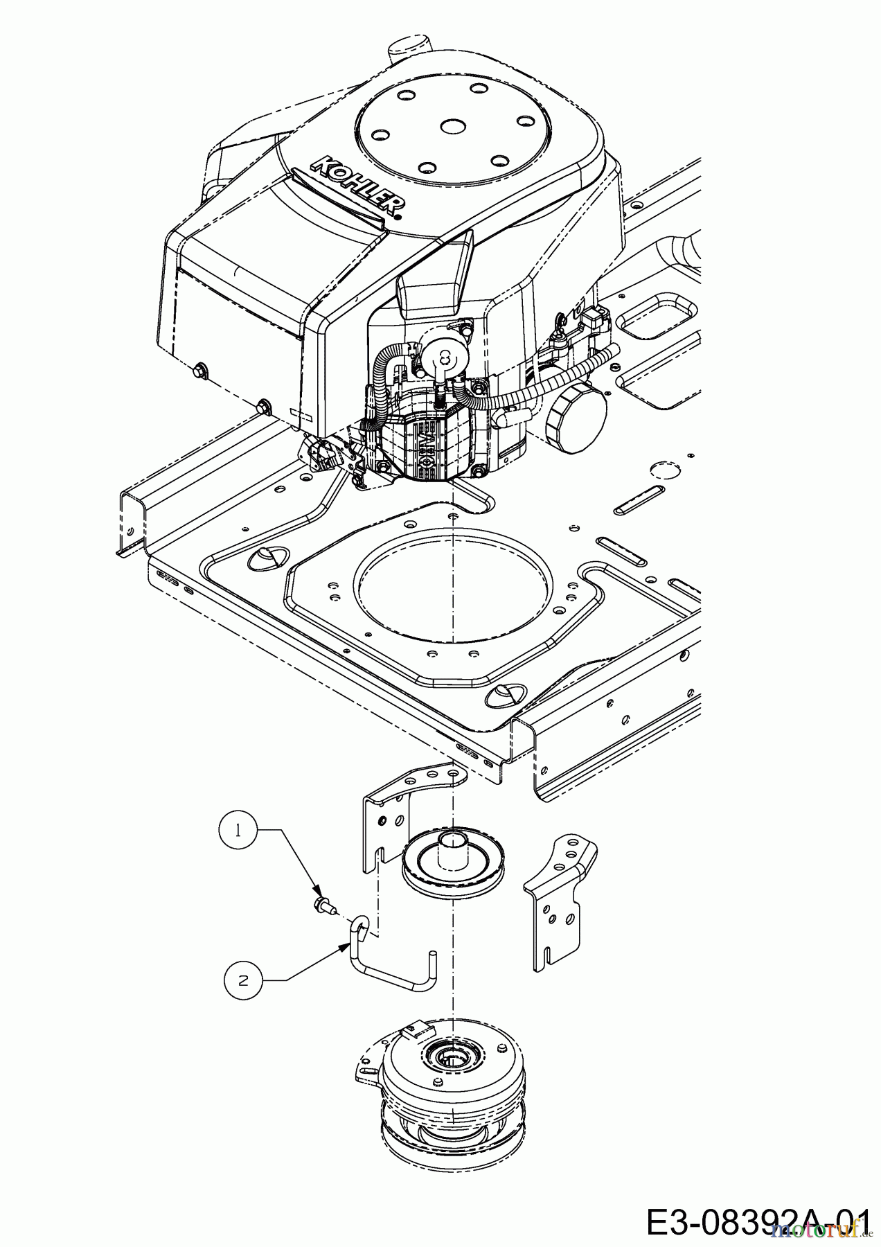 Cub Cadet Zero Turn XZ1 127 17CICACQ603 (2020) Keilriemenführung Motor