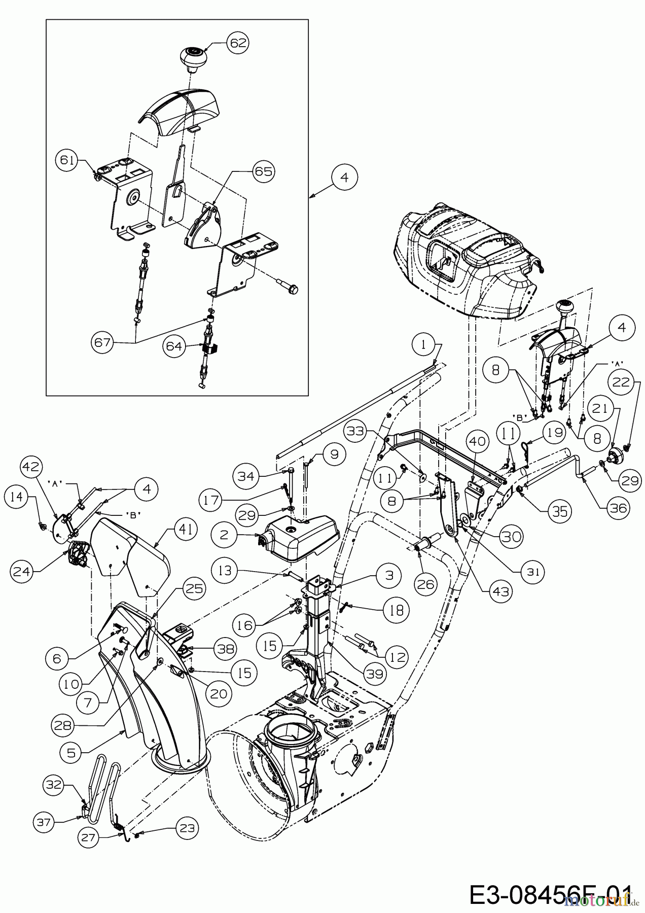 Cub Cadet Schneefräsen 730 HD TDE 31AY77KZ603 (2019) Auswurfschacht, Joystick
