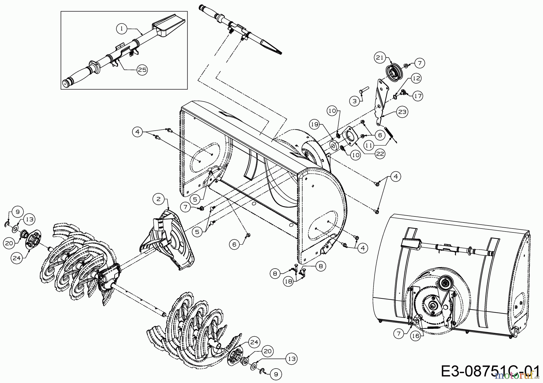 Cub Cadet Schneefräsen XS2 61 SWE 31BW53LR603 (2020) Reinigungswerkzeug, Schaufelrad