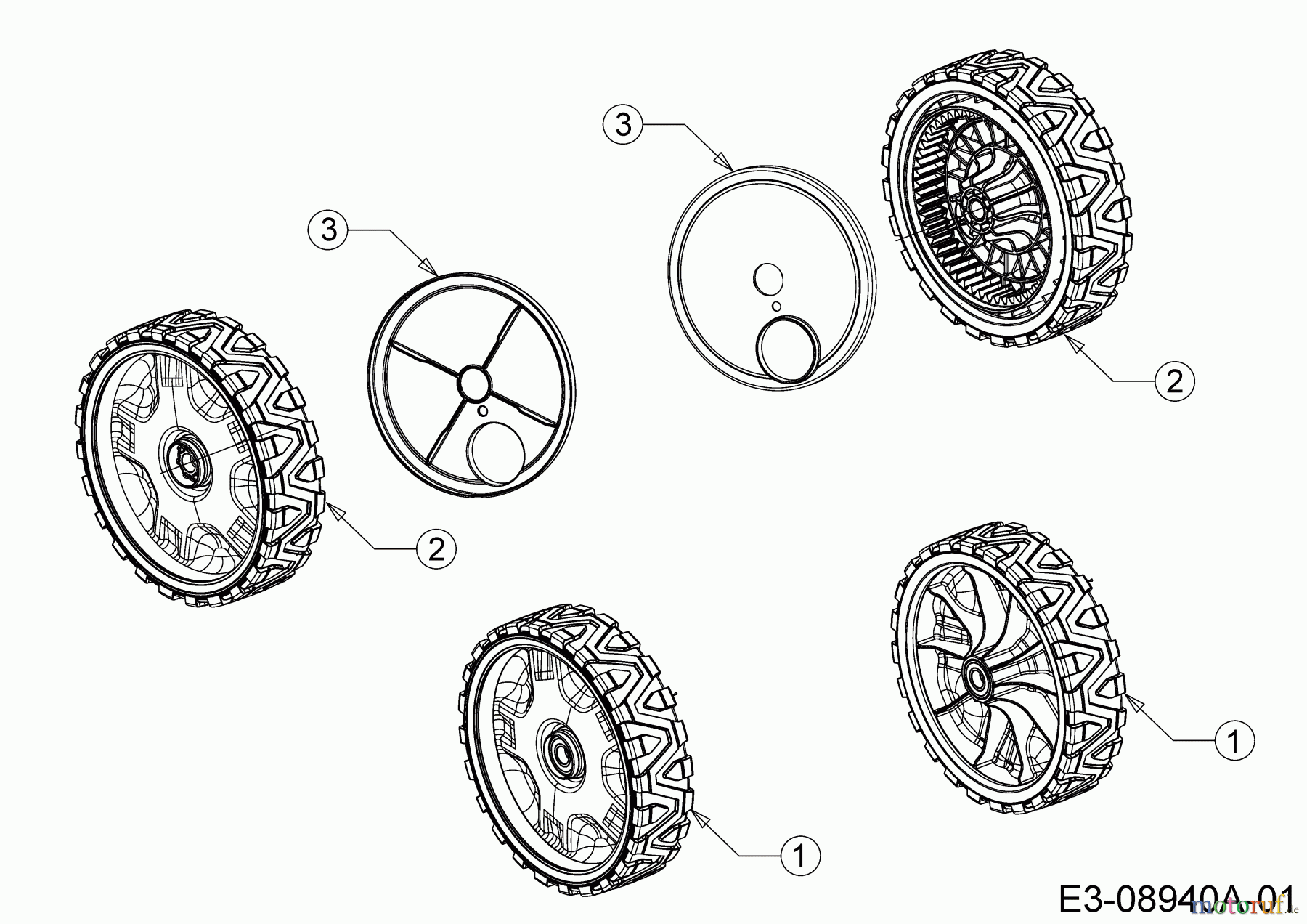 Cub Cadet Motormäher mit Antrieb CC 53 MSPO 12A-A0KC603 (2020) Räder