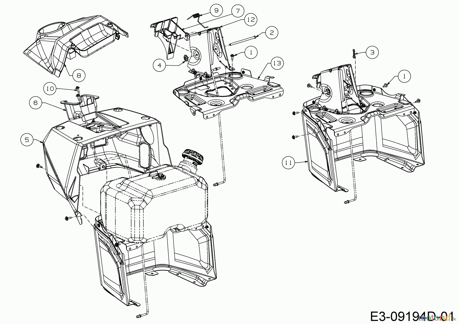 Cub Cadet Rasentraktoren XT3 QR95 13DFA5CB603 (2019) Armaturenbrett