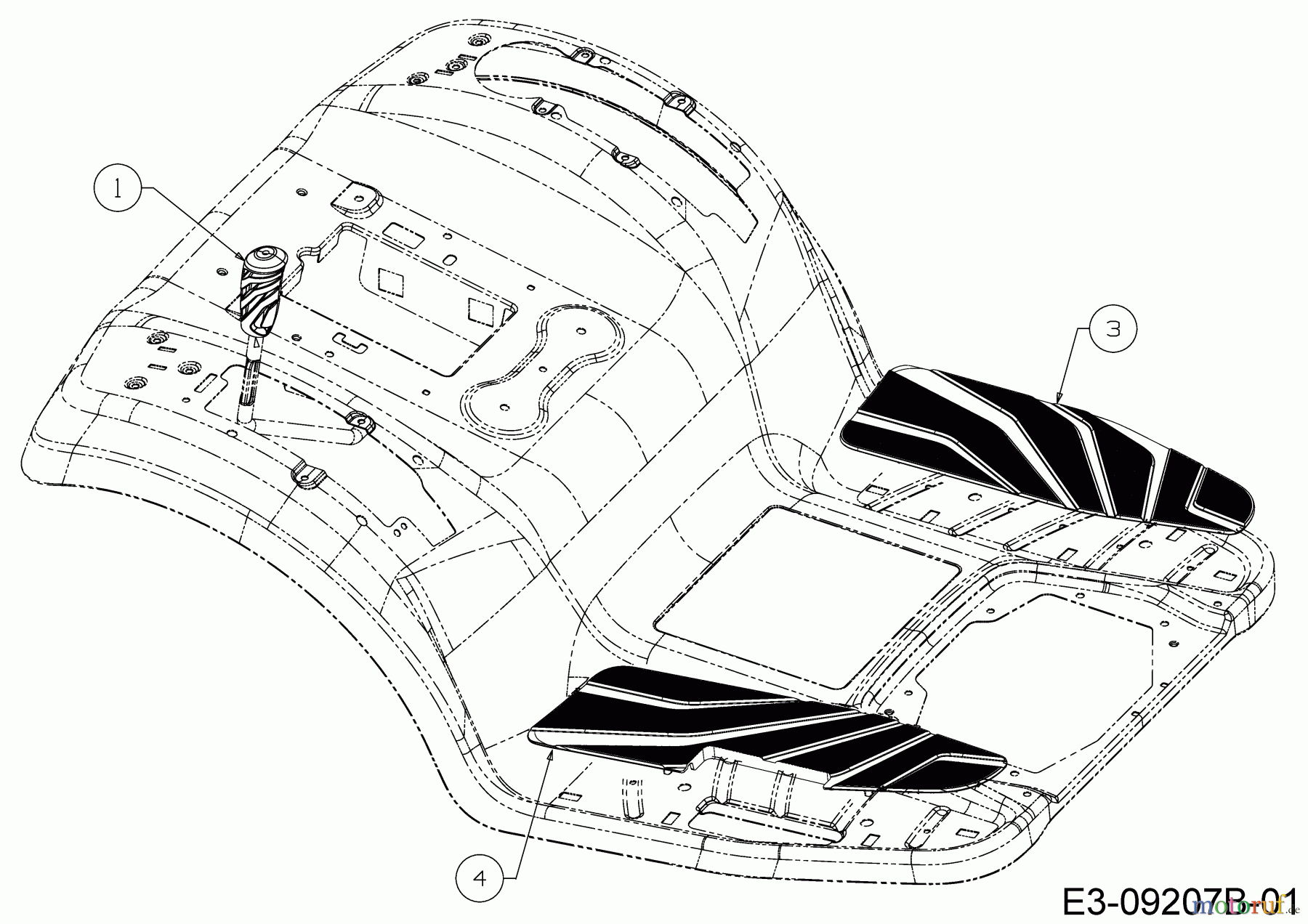 Cub Cadet Rasentraktoren XT1 OS96 13B8A1CF603 (2020) Handgriff, Trittbrettbelag