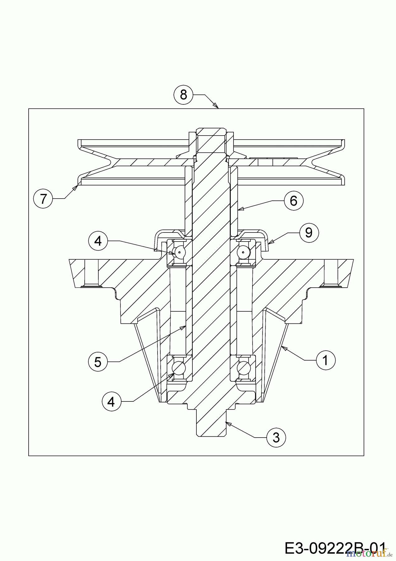 Cub Cadet Rasentraktoren XT1 OS107 13A8A1CS603 (2020) Messerspindel 618-06976A