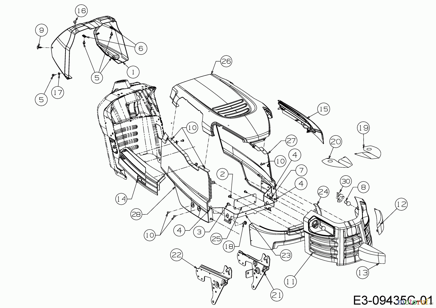 Cub Cadet Rasentraktoren LT1 NS96 13I276DF603 (2020) Motorhaube D-Style