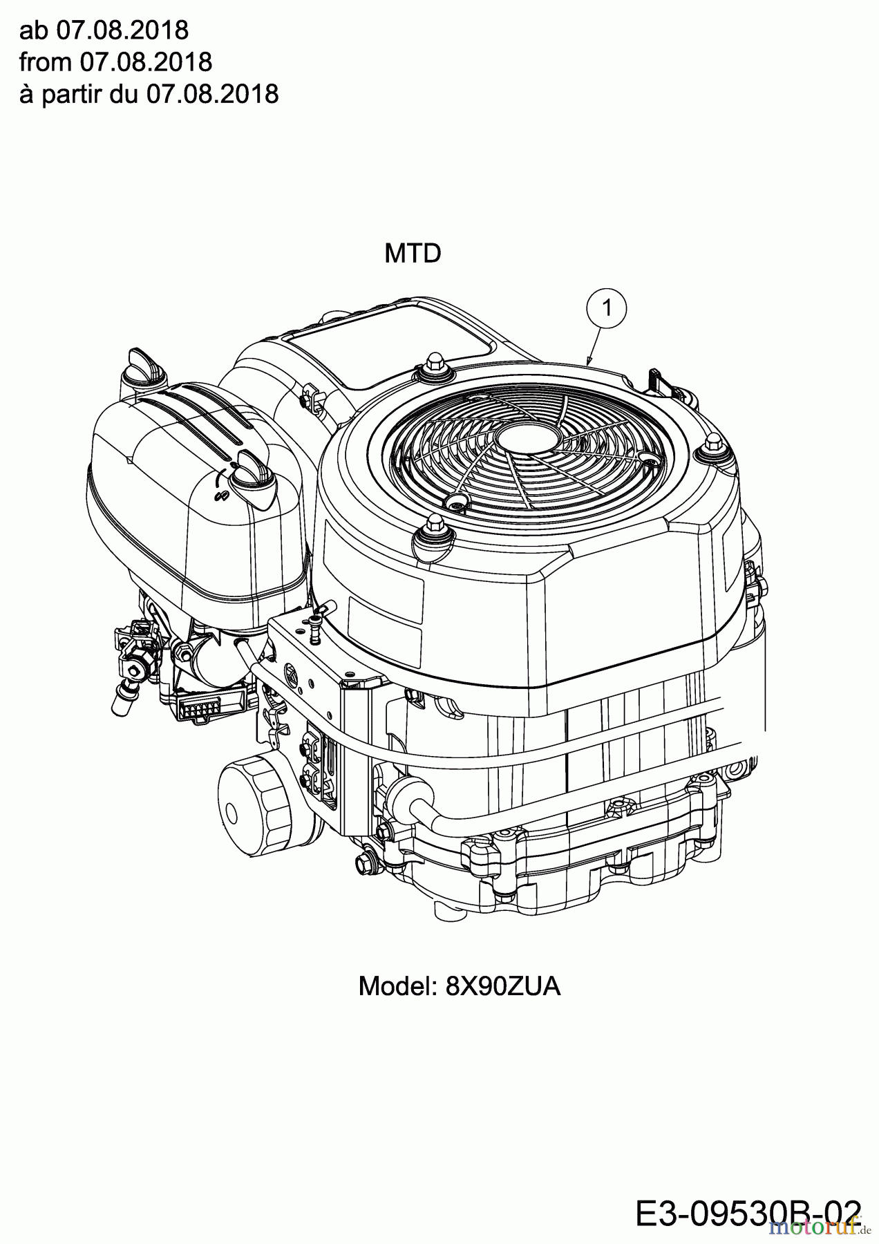Cub Cadet Zero Turn XZ1 107 17DMCACS603 (2020) Motor MTD ab 07.08.2018