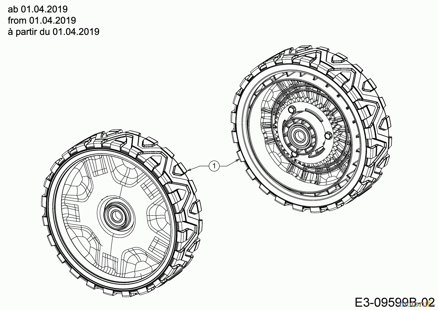 Cub Cadet Motormäher mit Antrieb LM2 DR46ES 12CCTQS7603 (2019) Antriebsrad ab 01.04.2019