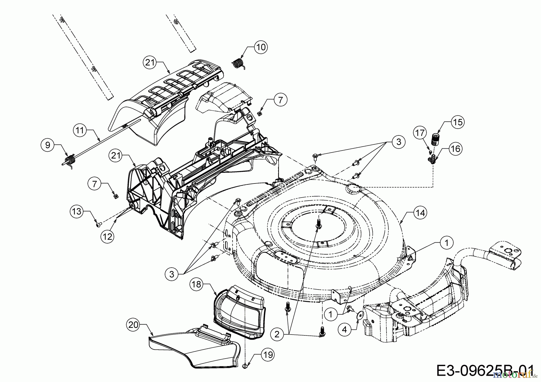  Cub Cadet Motormäher mit Antrieb LM3 ER53 12AQC6J4603   (2020) Deflektor, Mähwerksgehäuse, Mulchklappe, Leitstück hinten