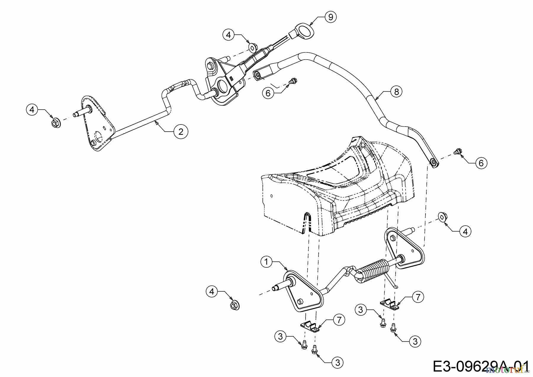 Cub Cadet Motormäher mit Antrieb LM3 DR53S 12BBPVKC603 (2019) Achsen, Höhenverstellung