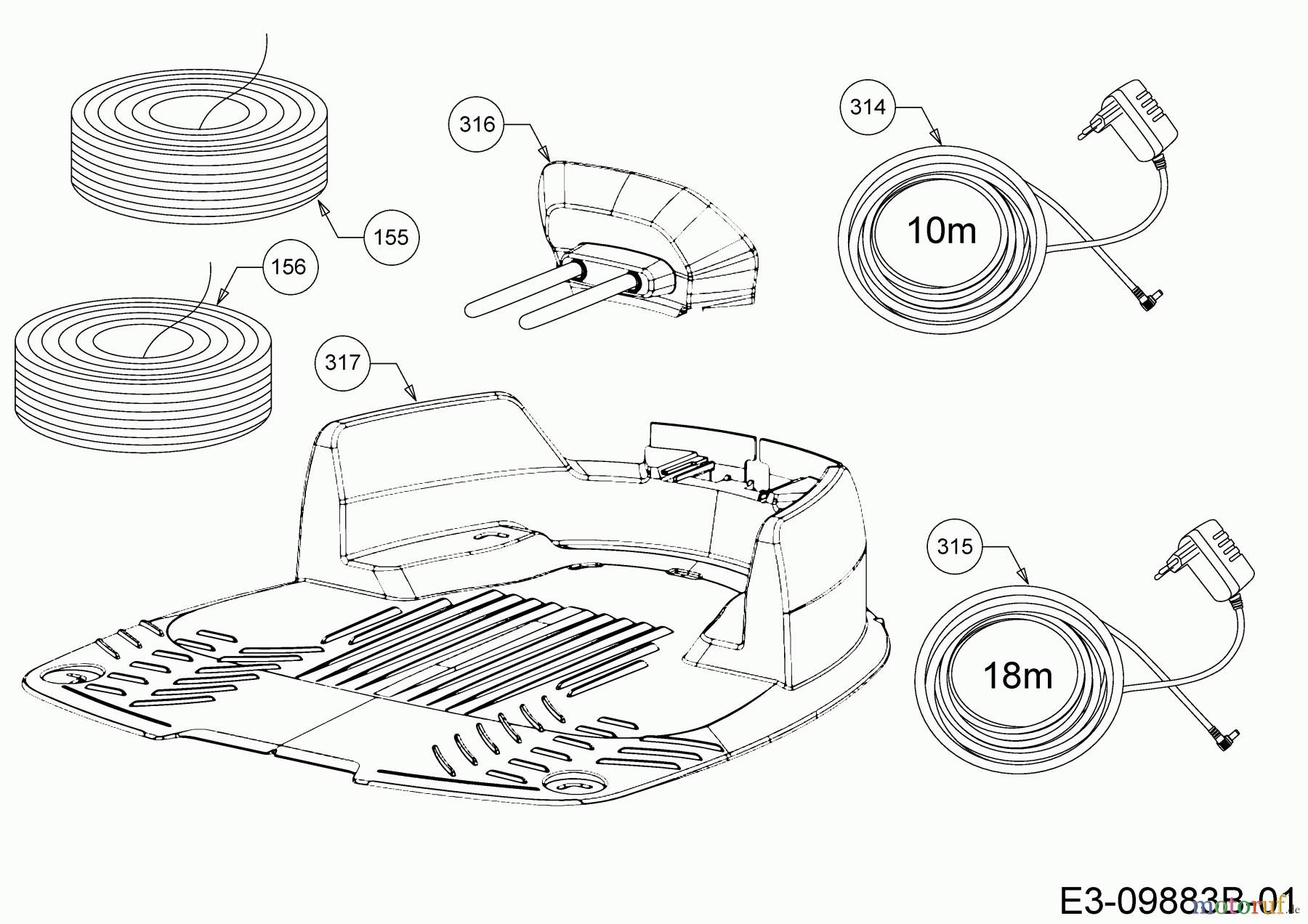  Cub Cadet Mähroboter XR1 500 22AXGALD603 H (2020) Basisstation, Begrenzungsdraht, Netzgerät