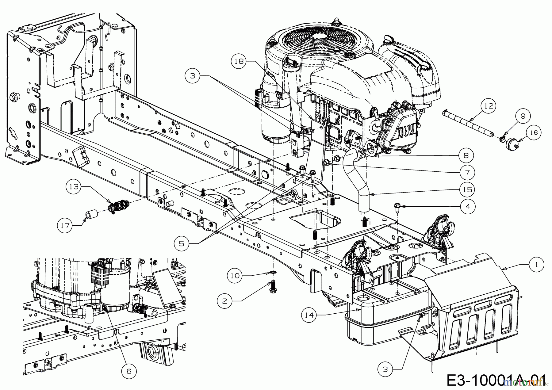 Cub Cadet Rasentraktoren XT1 OR95 13C8A1CB603 (2019) Motorzubehör